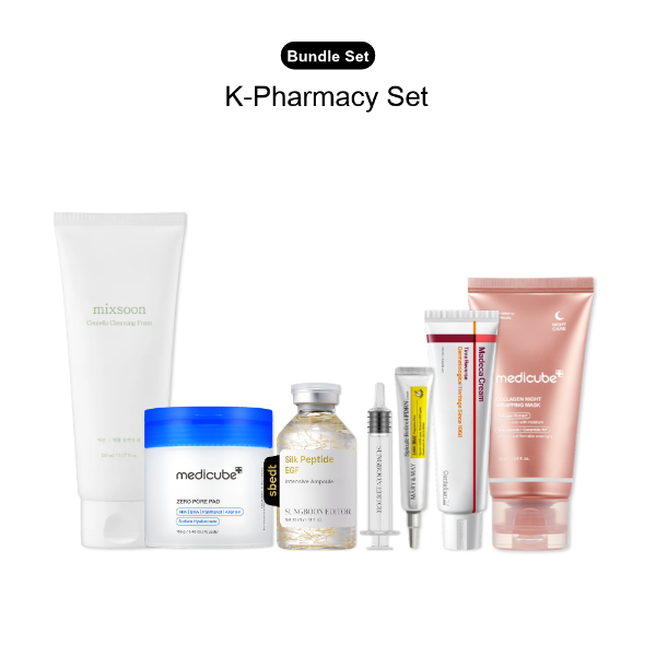 K-Beauty Routine Set with Cleanser, Pore Pads, Serum and Night Care - 70pcs