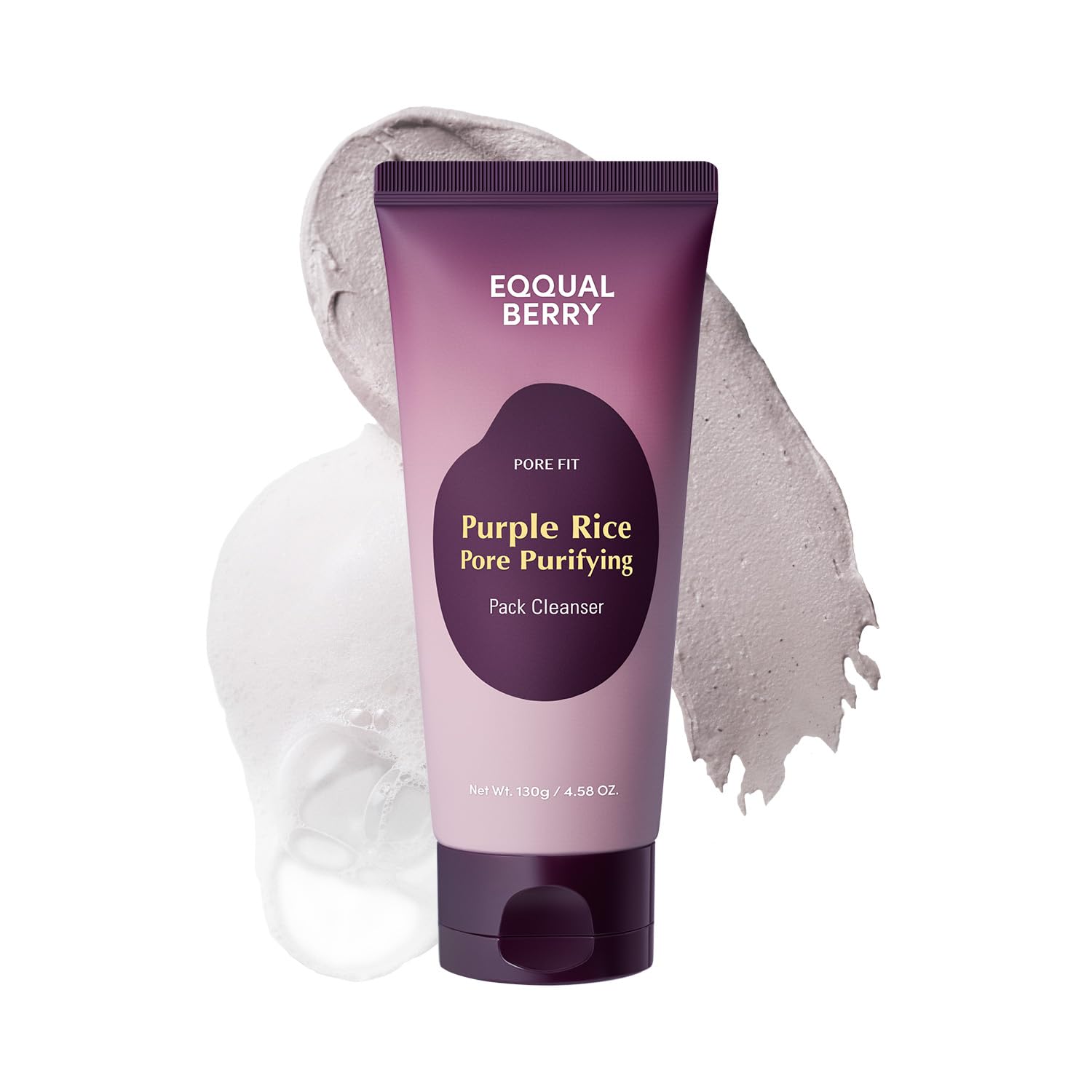 EQQUALBERRY Purple Rice Pore Purifying Cleanser 130g