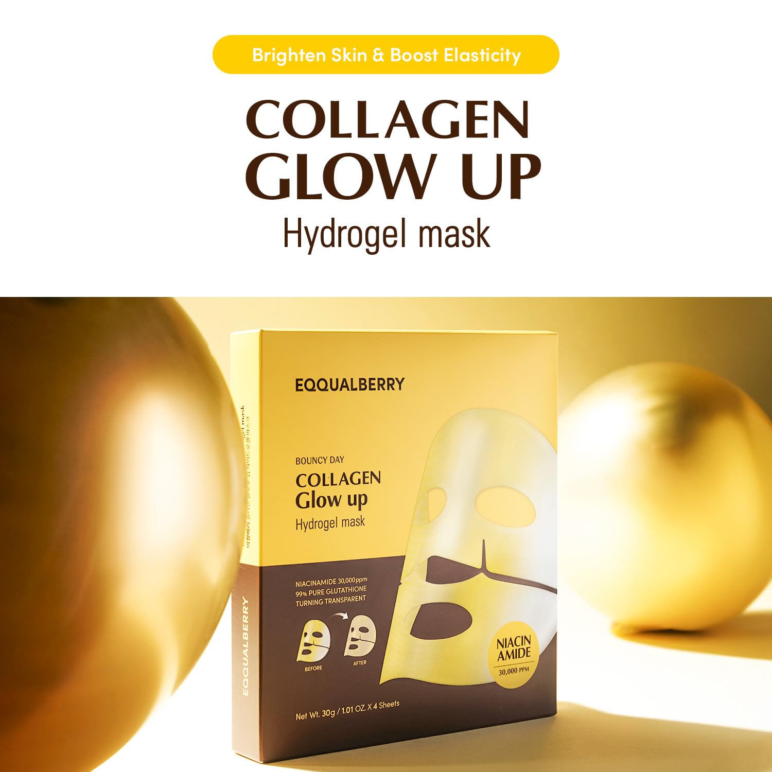 EQQUALBERRY Collagen Glow Up Hydrogel Mask 30g 1pc