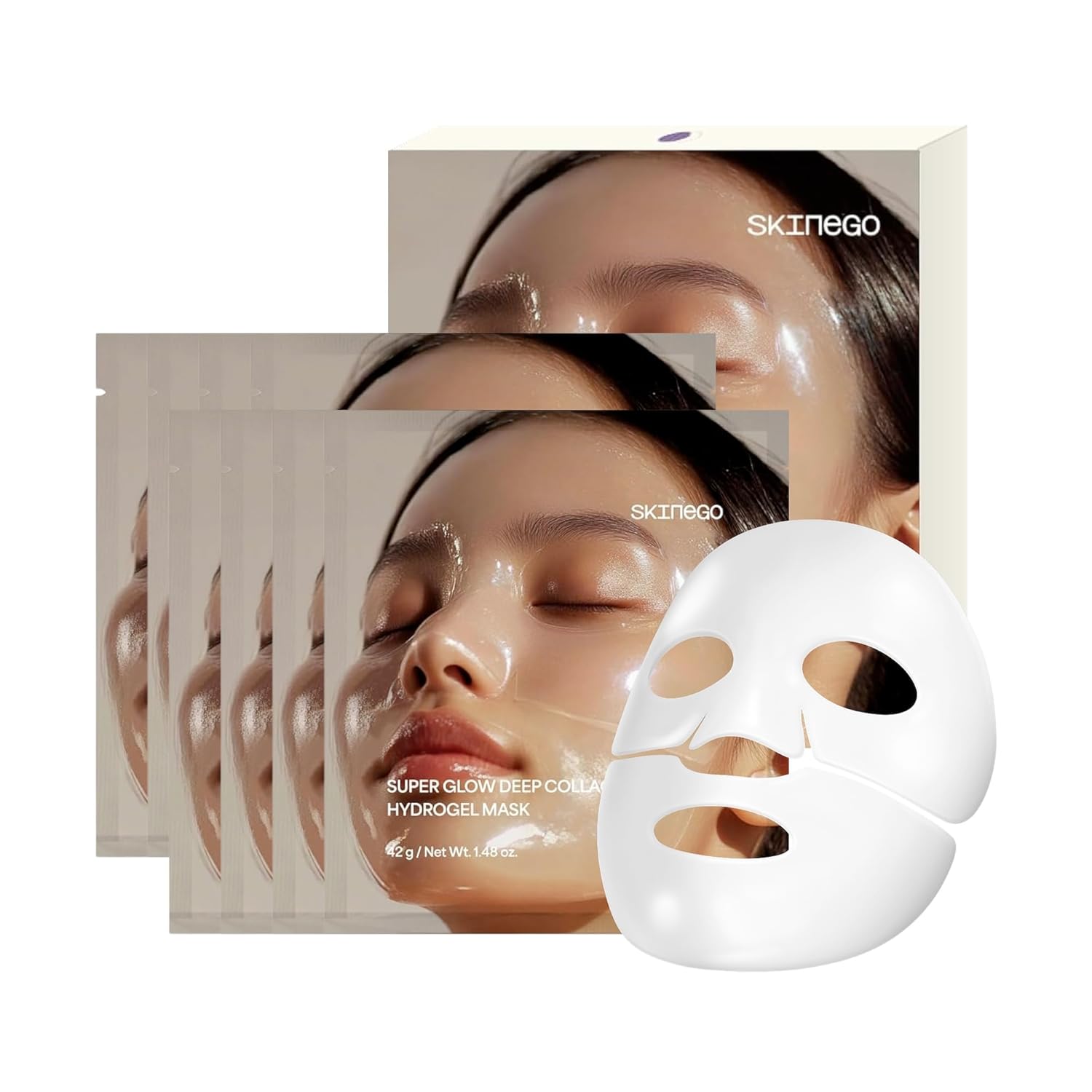 Skinego Super Glow Deep Collagen Hydrogel Mask 4ea 8ea