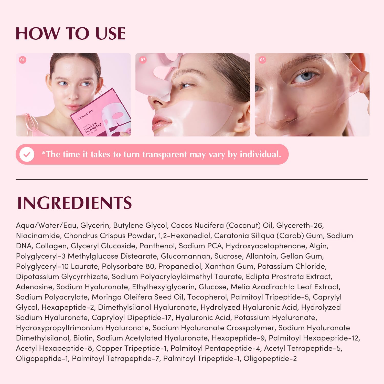 EQQUALBERRY Collagen Pore Tight Up Hydrogel Mask 30g 1pc