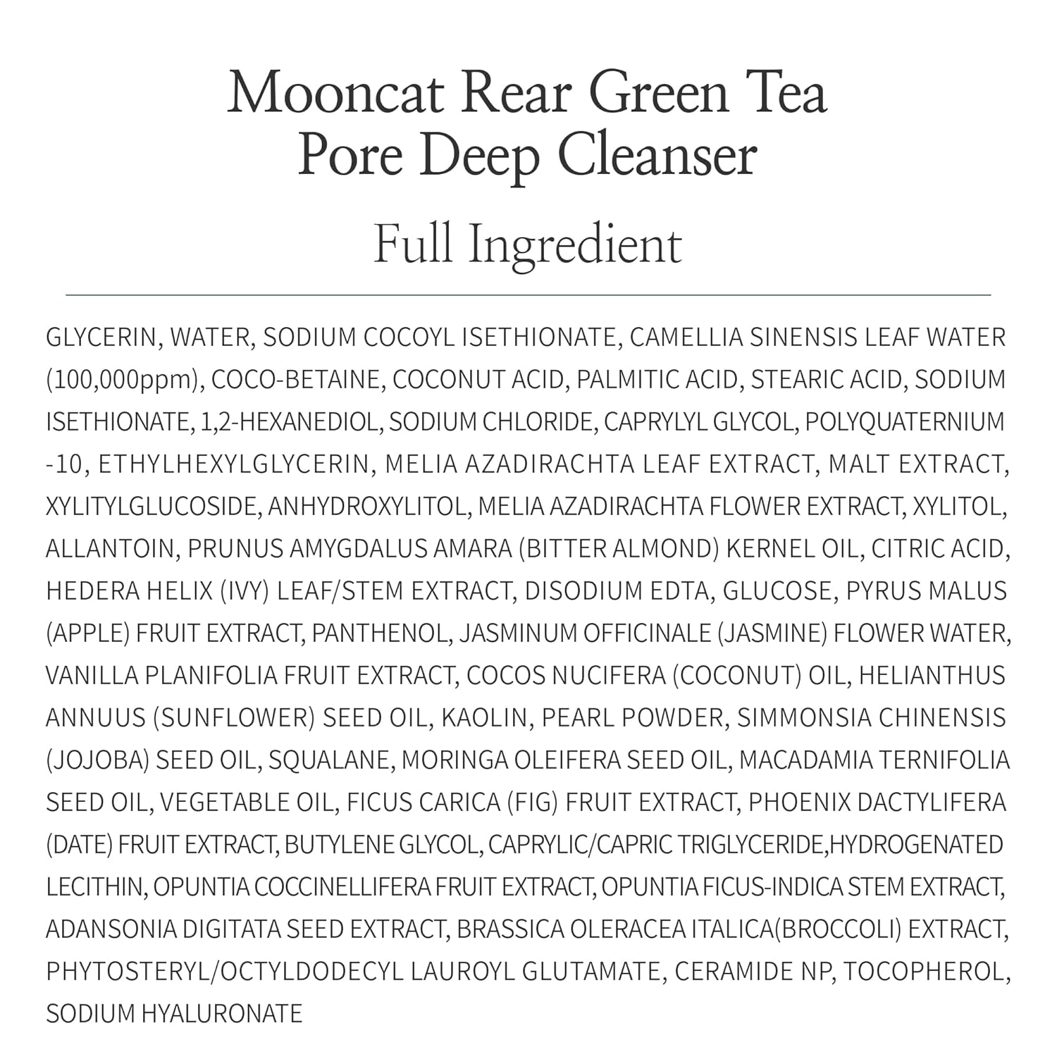 Always Be Pure Mooncat Real Green Tea Pore Deep Cleanser 100ml