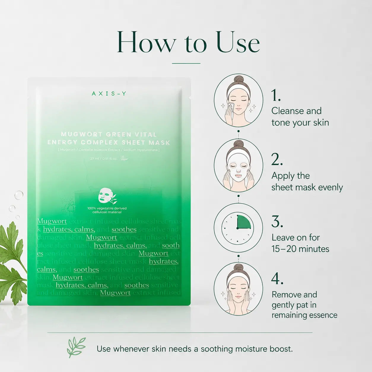 AXIS-Y Mugwort Green Vital Energy Complex Sheet Mask 27ml