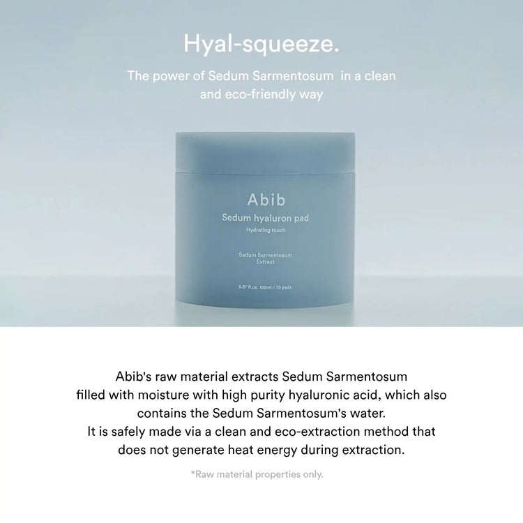 [Abib] Sedum hyaluron pad Hydrating touch - 165ml. 75 pads - Enrapturecosmetics