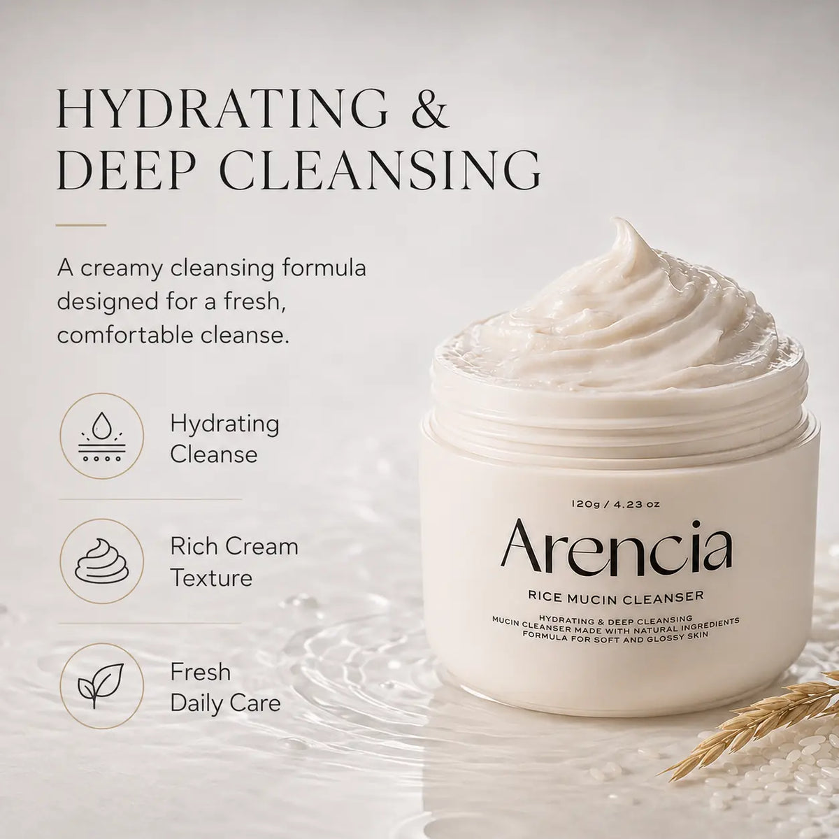 Arencia Rice Mucin Cleanser 120ml