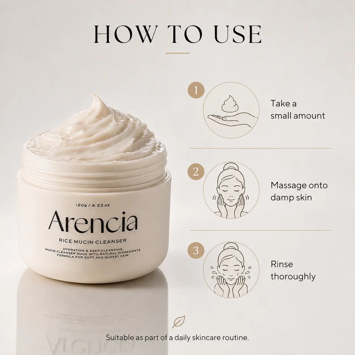 Arencia Rice Mucin Cleanser 120ml