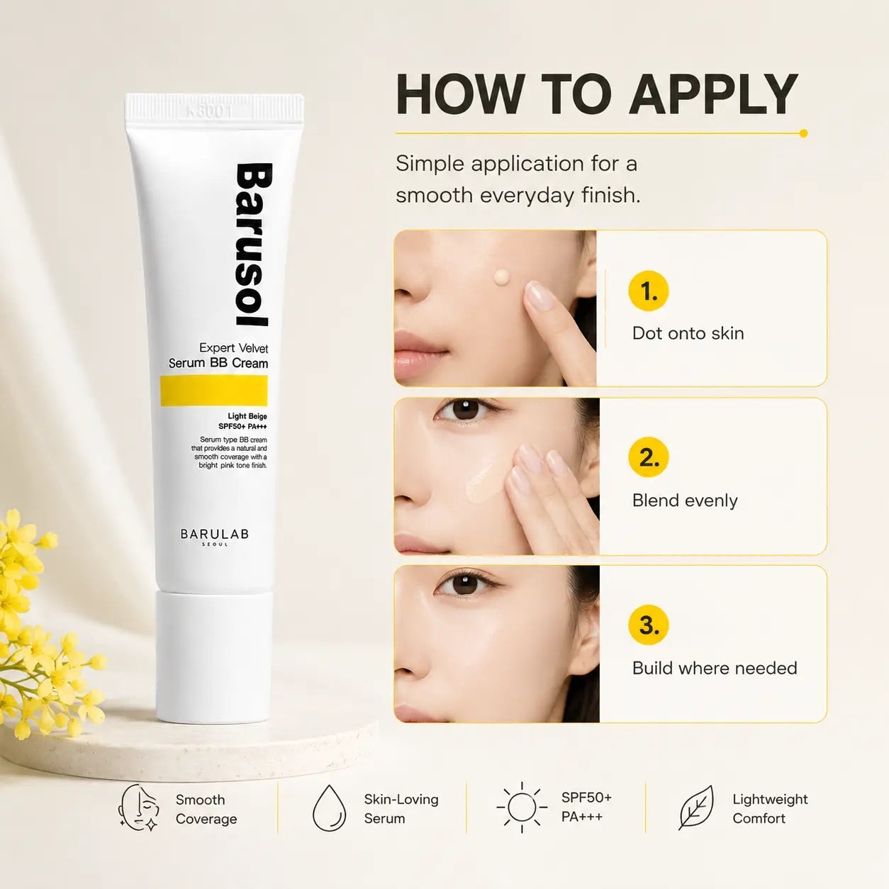 BARULAB Barusol Expert Velvet Serum BB Cream Base 30ml