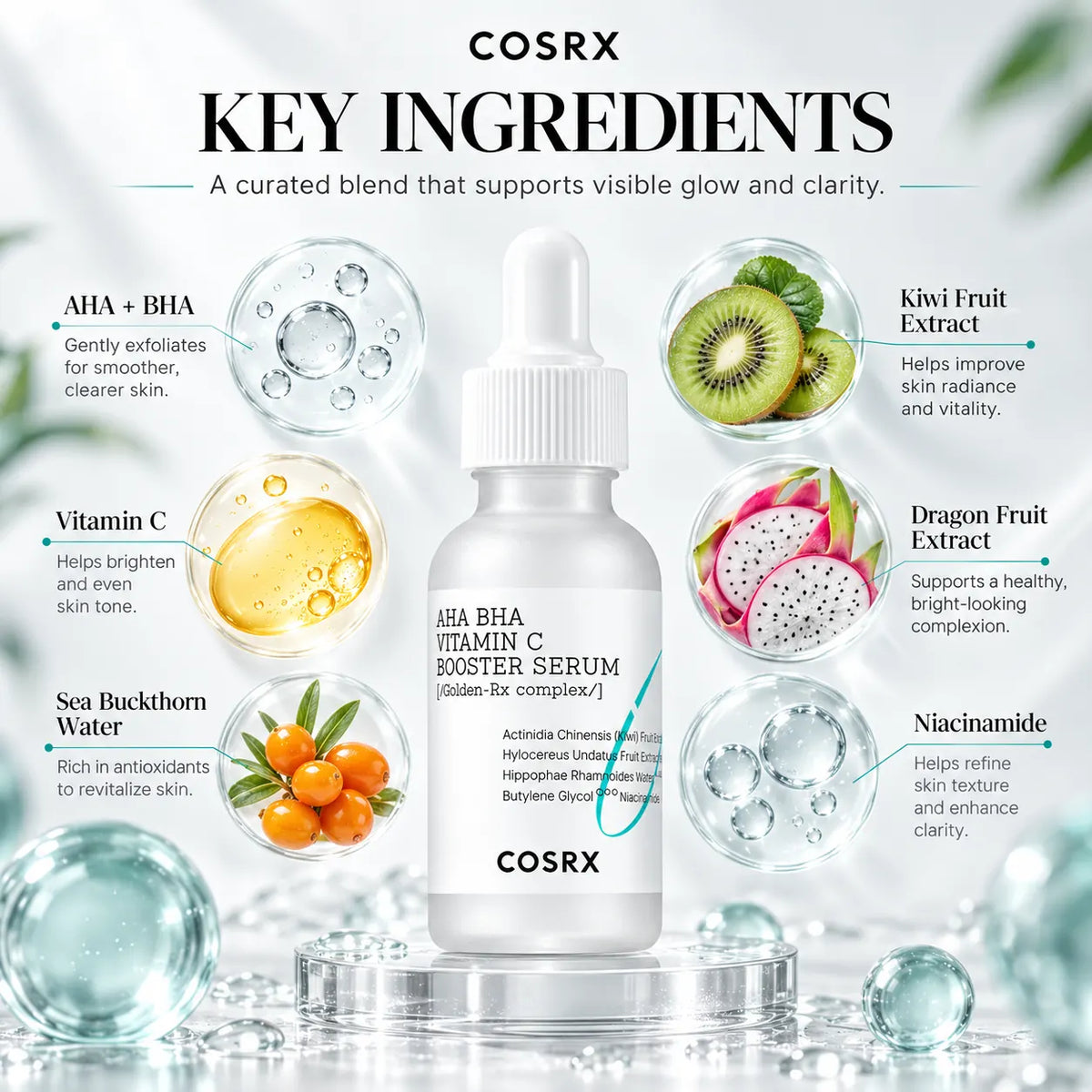 COSRX Refresh AHA BHA Vitamin C Booster Serum 30ml