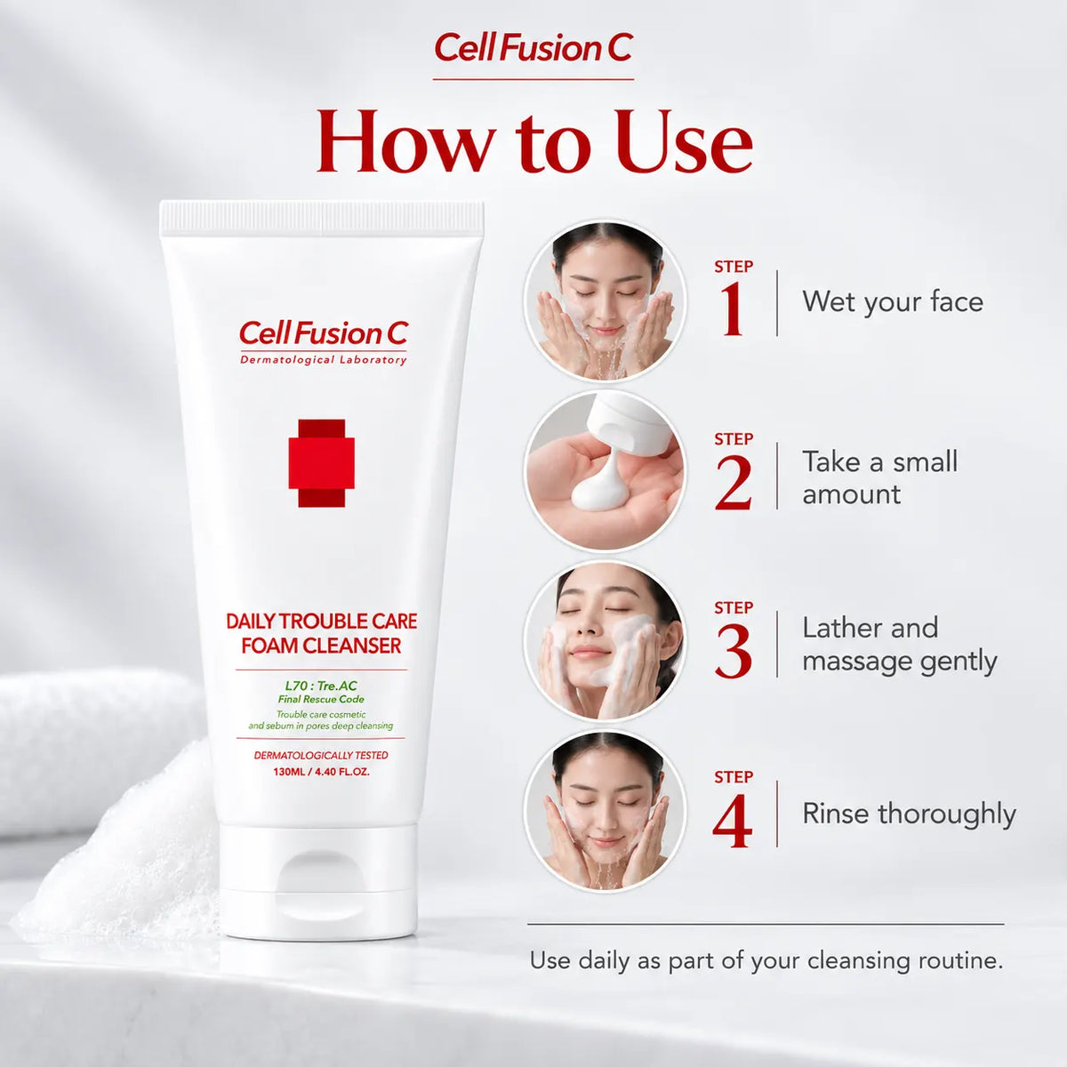Cell Fusion C Tre.ac Daily Trouble Care Foam Cleanser 130ml