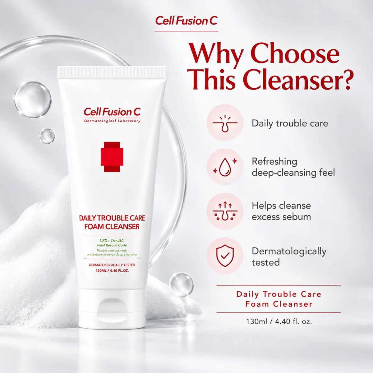 Cell Fusion C Tre.ac Daily Trouble Care Foam Cleanser 130ml