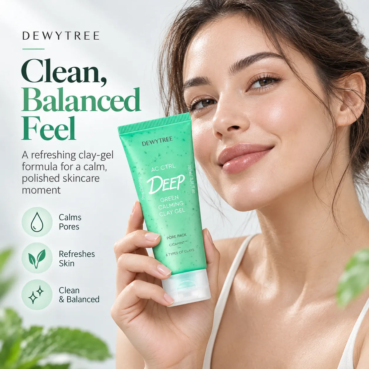 DEWYTREE AC Ctrl Deep Green Calming Clay Gel Pore Pack 100ml
