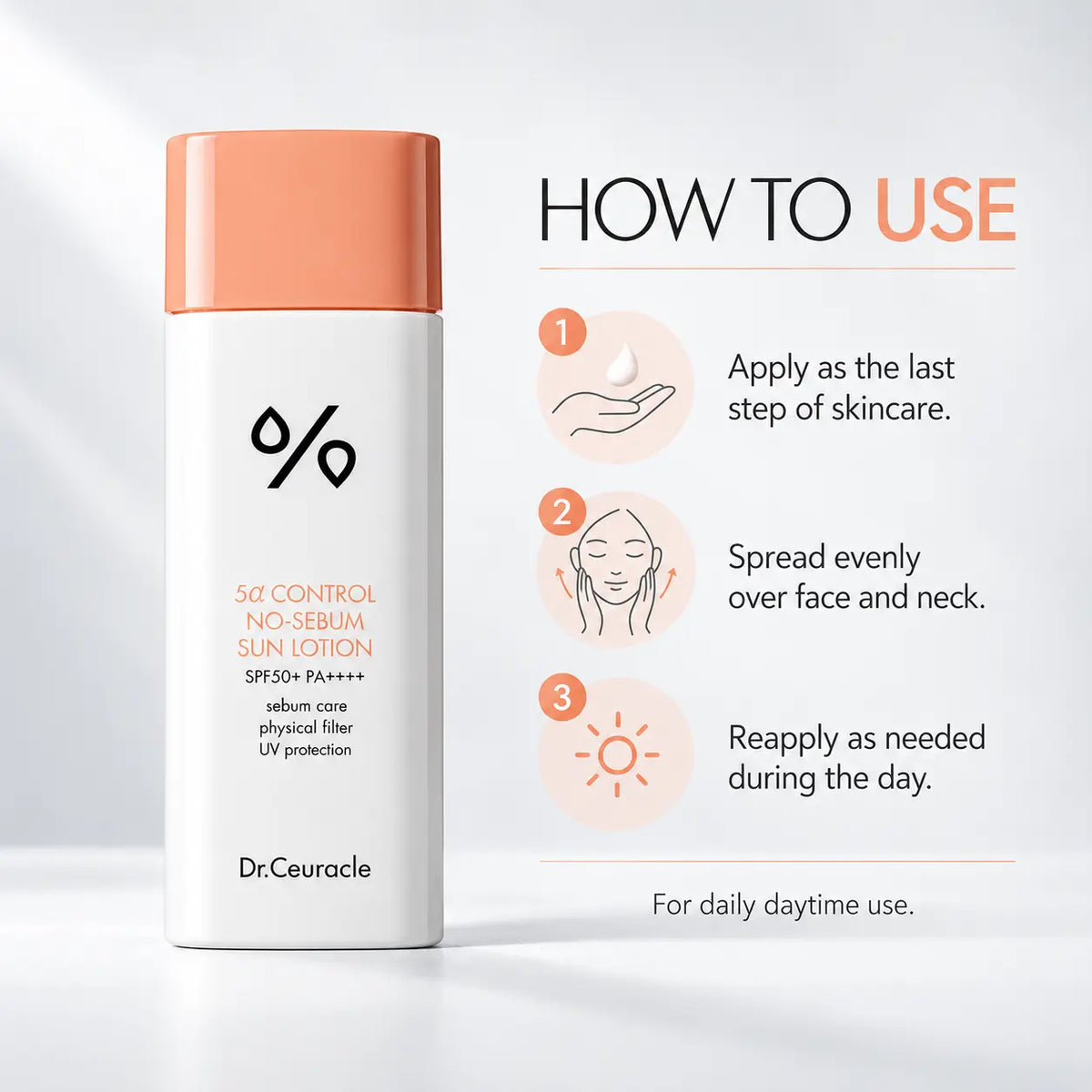 Dr. Ceuracle 5α Control No Sebum Sun Lotion SPF50+ PA++++ 50ml
