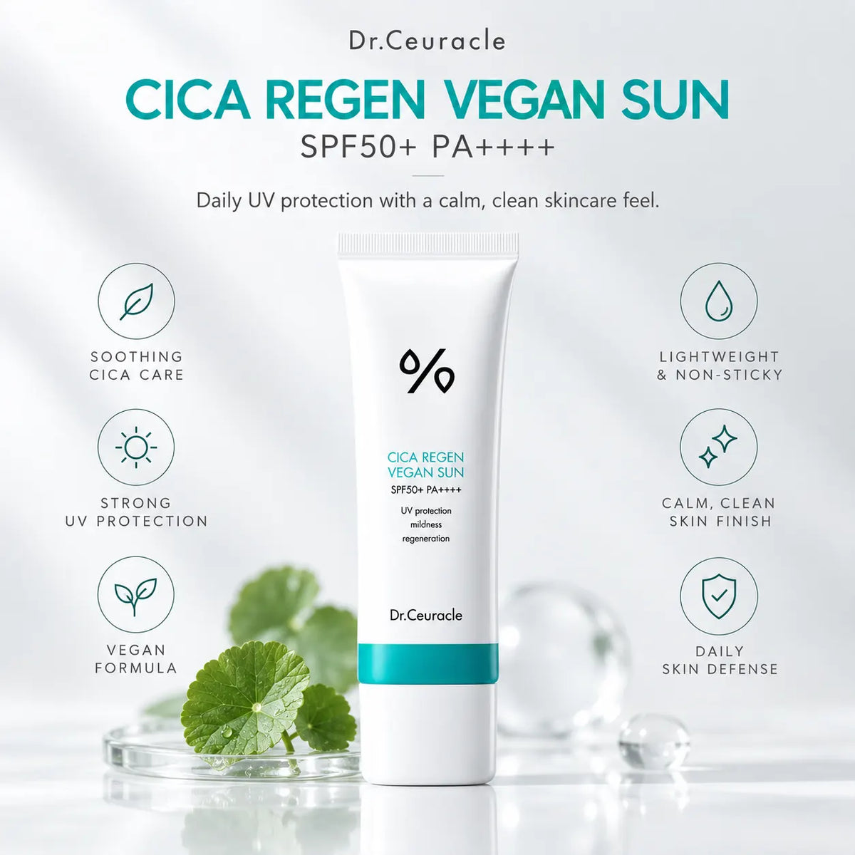 Dr. Ceuracle Cica Regen Vegan Sun SPF50+ PA++++ 50ml