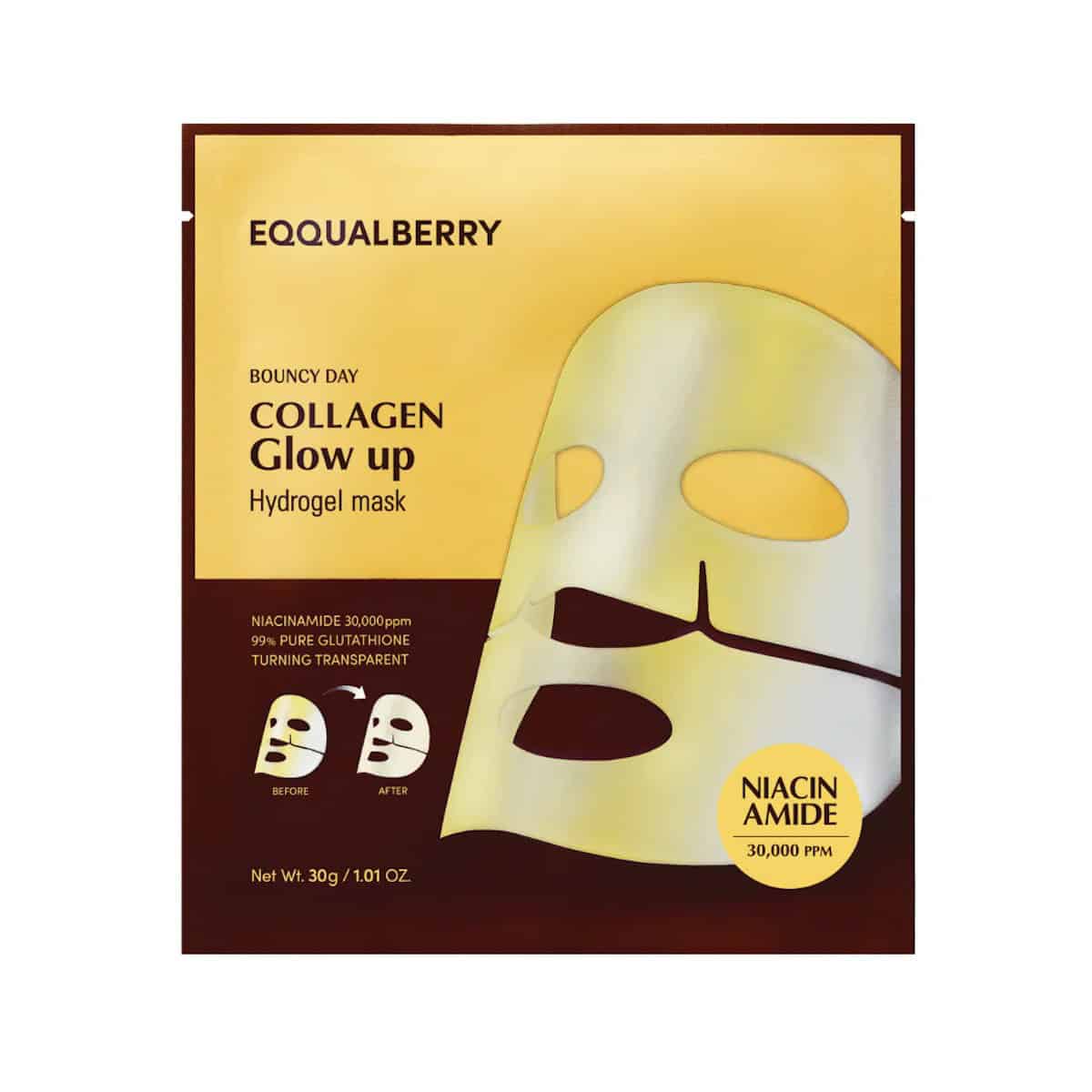 EQQUALBERRY Collagen Glow Up Hydrogel Mask 30g 1pc