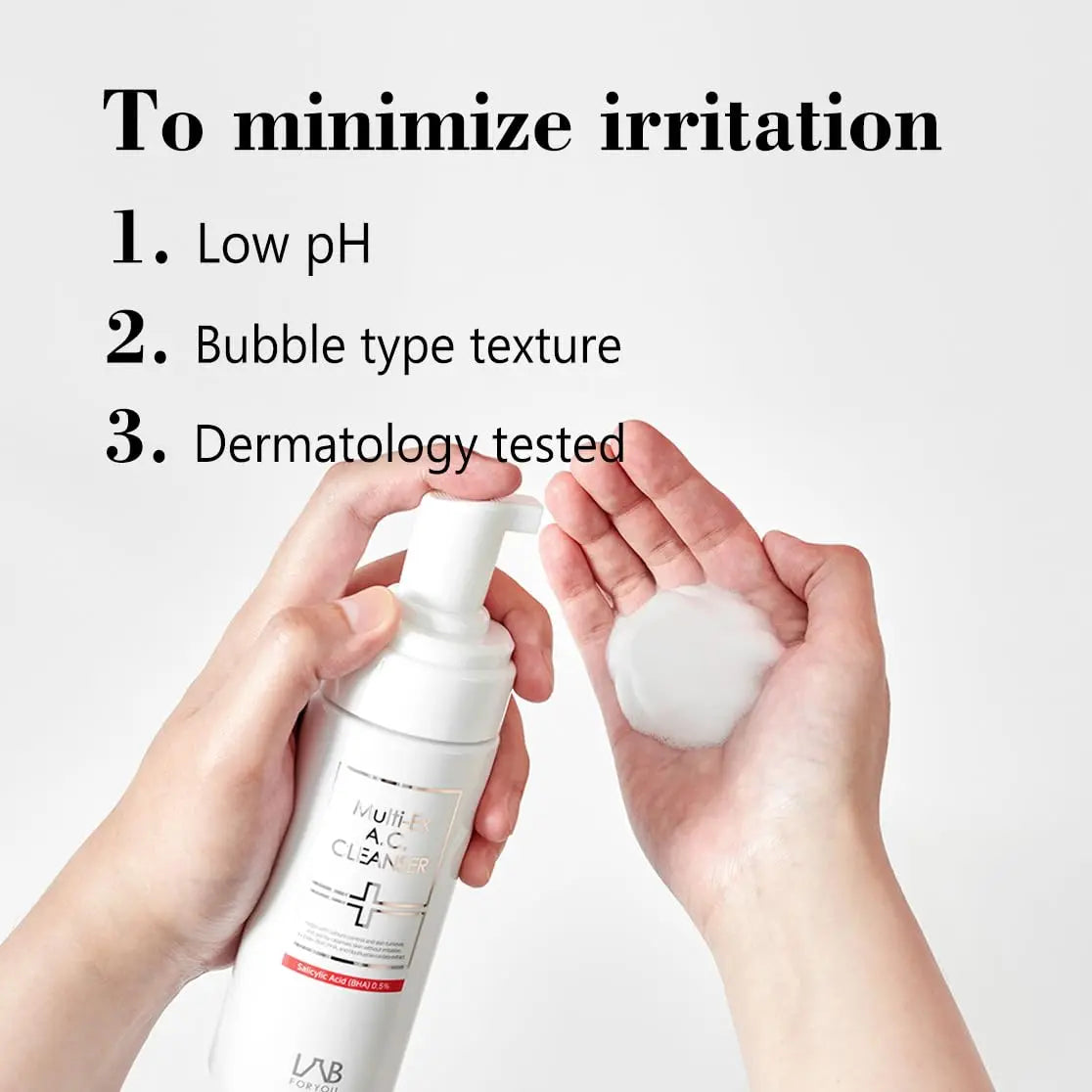 Lab for you] Multi-Ex AC Cleanser | BHA 0.5% | PHA for sensitive skin | Low pH cleanser | Houttuynia Cordata Extract | Salicylic acid