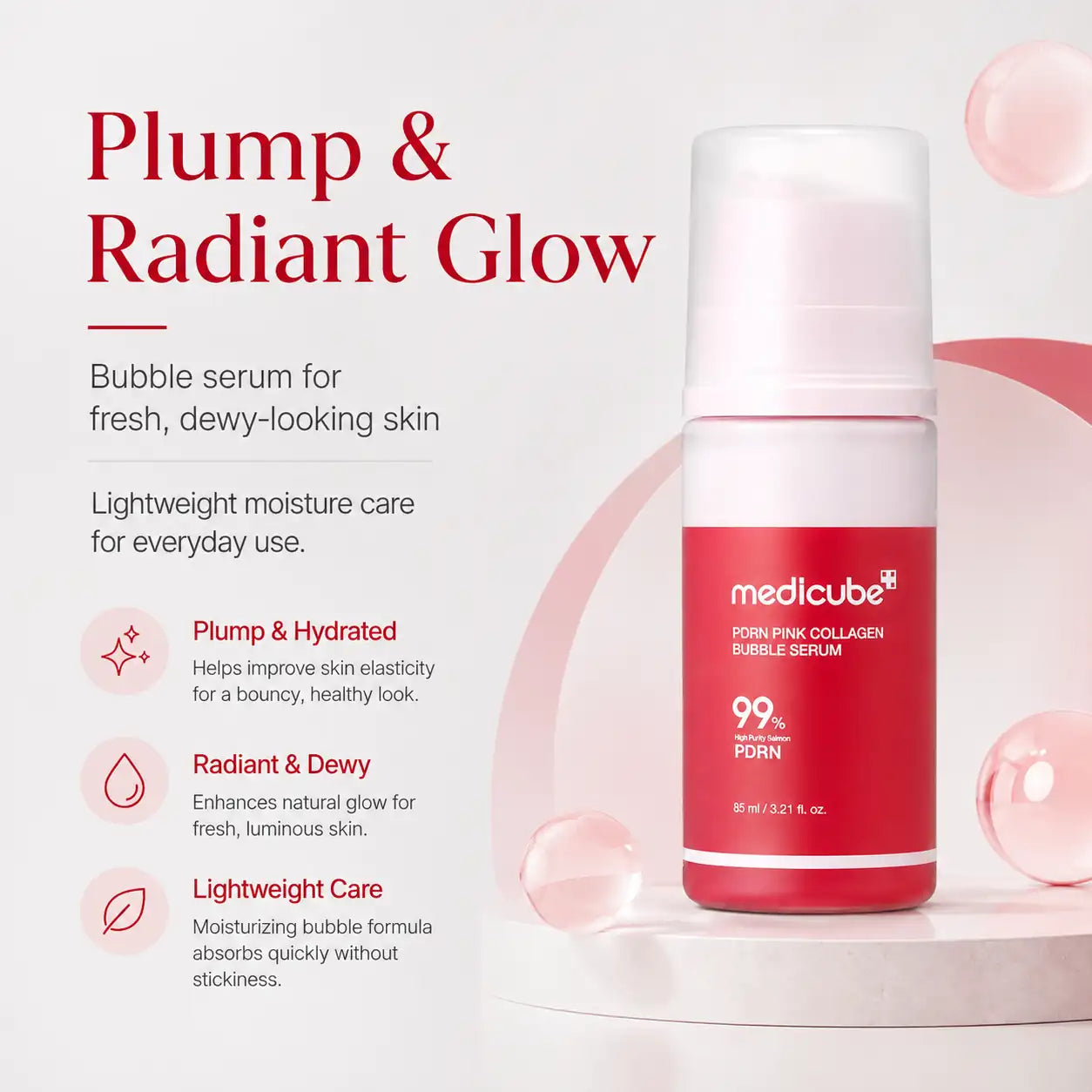Medicube PDRN Pink Collagen Bubble Serum 95ml