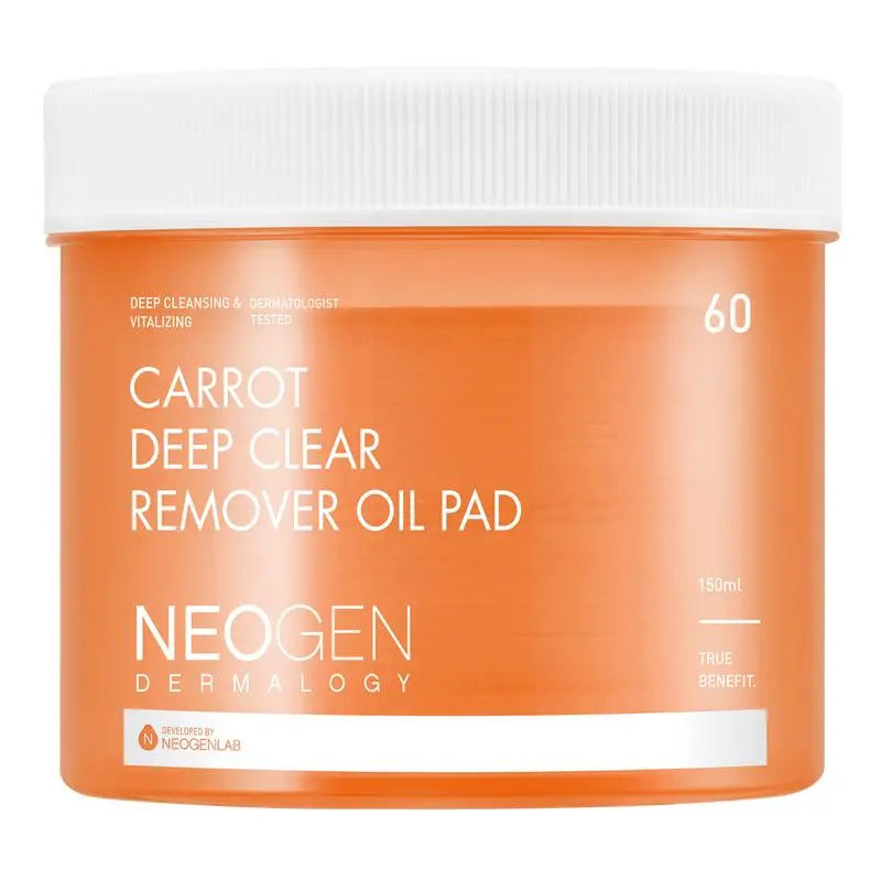 [NeoGen] DERMALOGY CARROT DEEP CLEAR OIL PAD 150ML (60 PADS) - Enrapturecosmetics