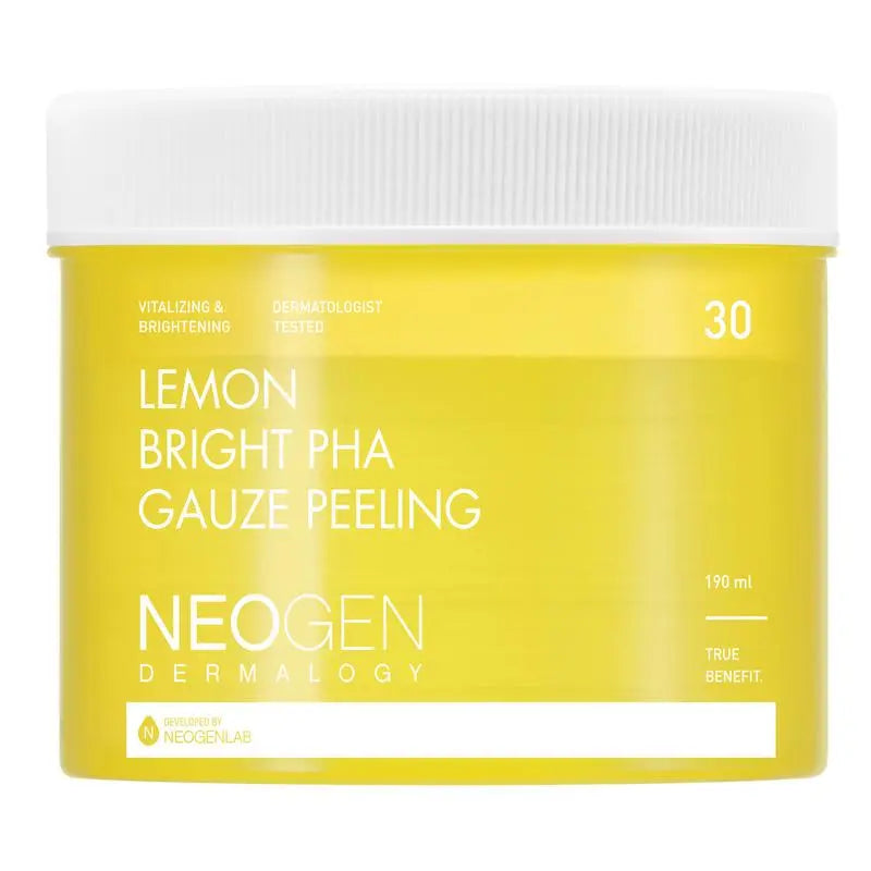 [NeoGen] DERMALOGY LEMON BRIGHT PHA GAUZE PEELING 190ML (30 PADS) - Enrapturecosmetics