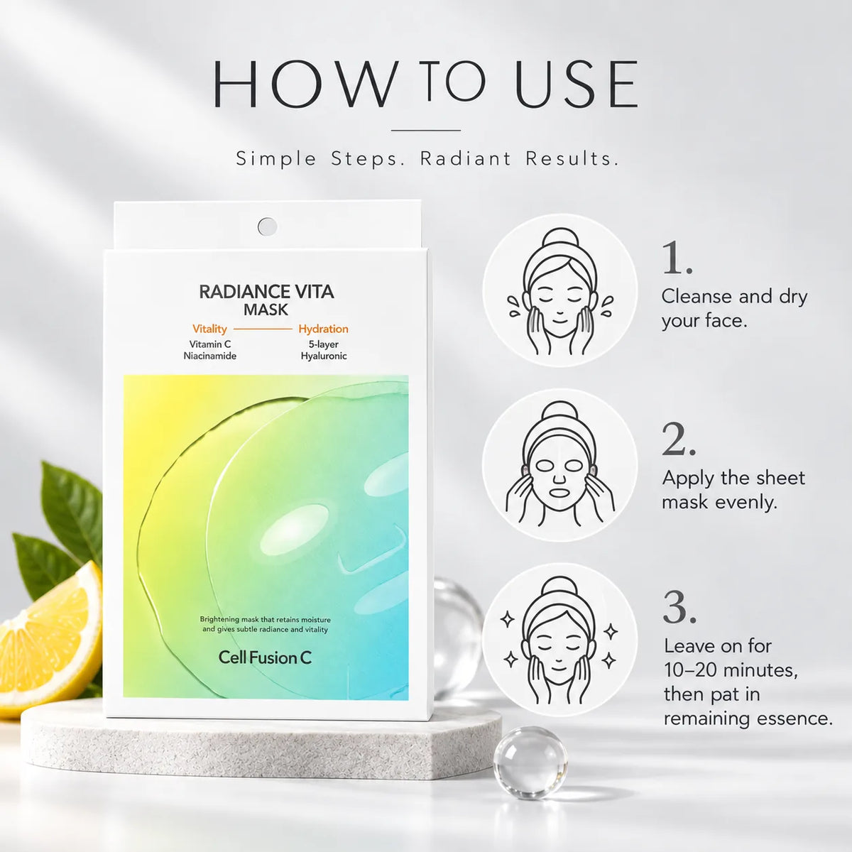 Cell Fusion C Radiance Vita Masks ( ) 125ml 125ml 5 Sheets