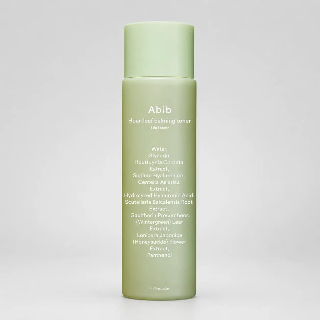 Abib Heartleaf Calming Toner Skin Booster bottle shown upright against a plain background