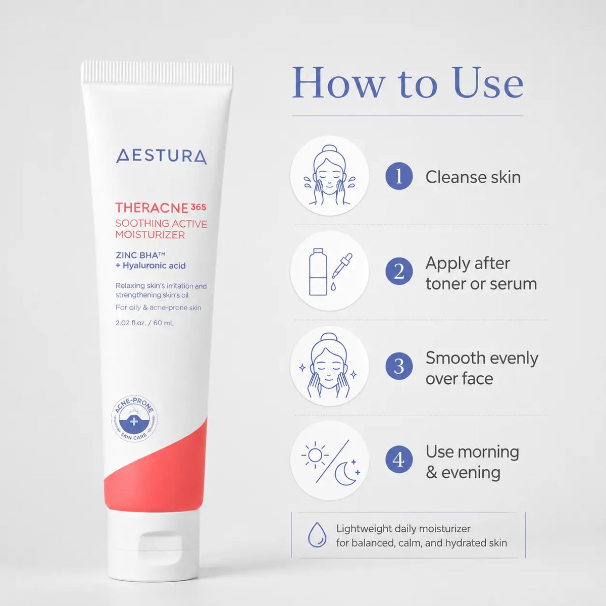 AESTURA THERACNE365 Soothing Active Moisturizer 60ml