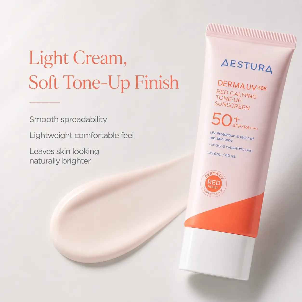 AESTURA Derma UV365 Red Calming Tone Up Sunscreen 40ml