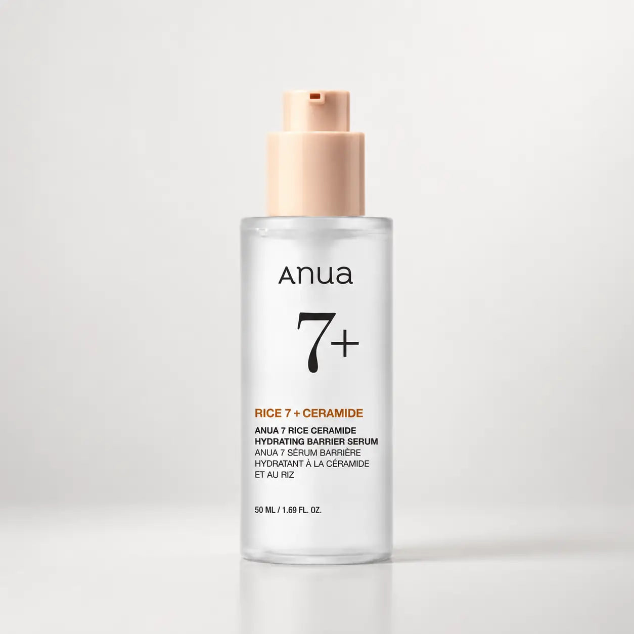 ANUA Rice Ceramide Hydrating Barrier Serum bottle shown upright against a plain background