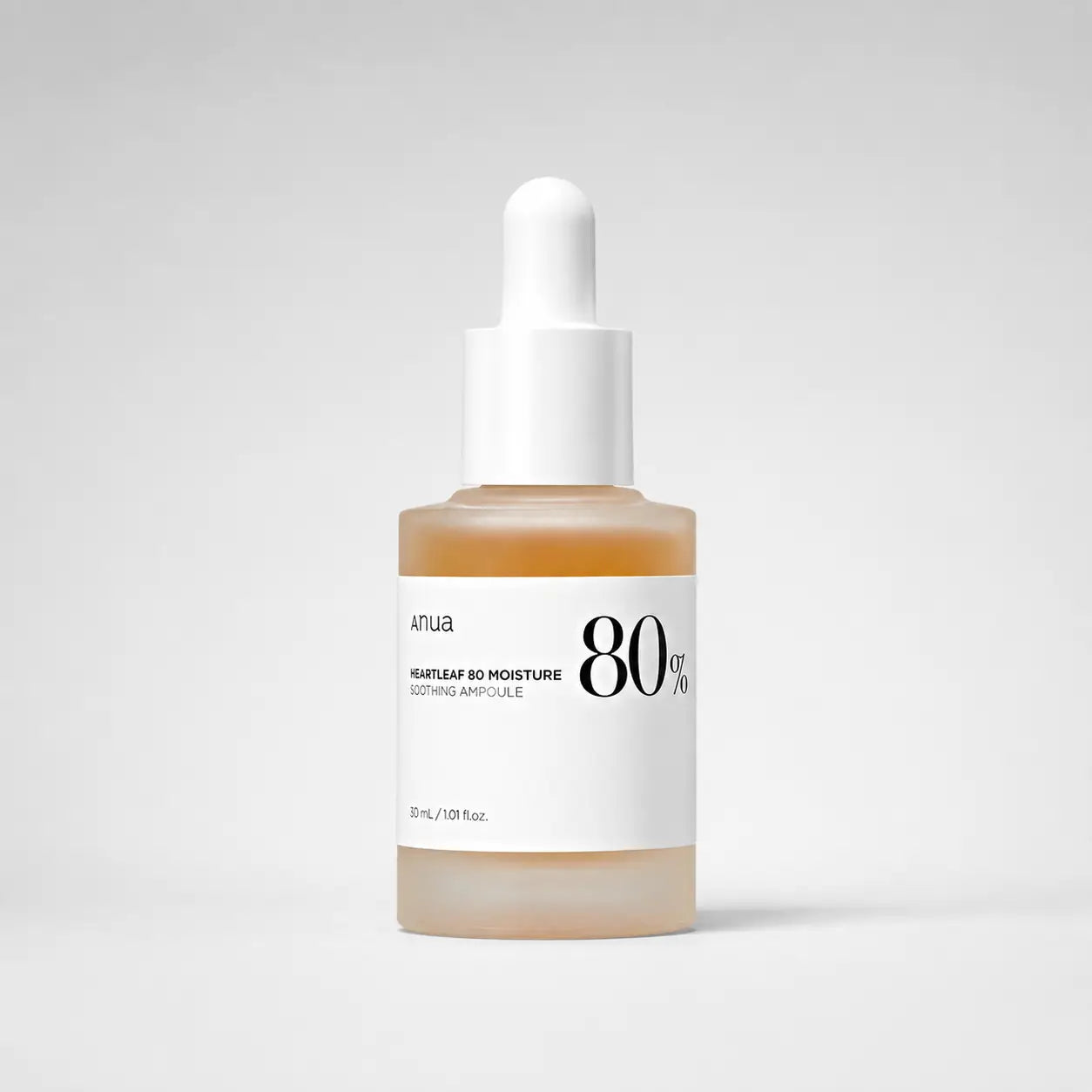 ANUA Heartleaf 80% Moisture Soothing Ampoule bottle shown upright against a plain background