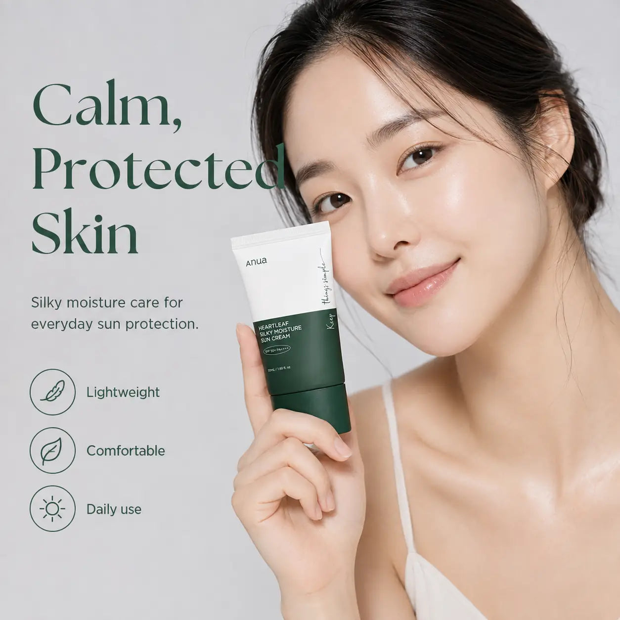 ANUA Heartleaf Silky Moisture Sunscreen 50ml