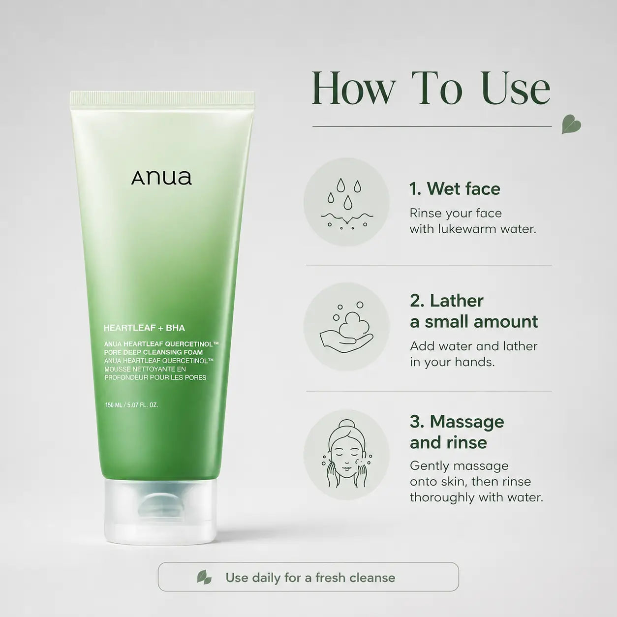 ANUA Heartleaf Quercetinol Pore Deep Cleansing Foam 150ml