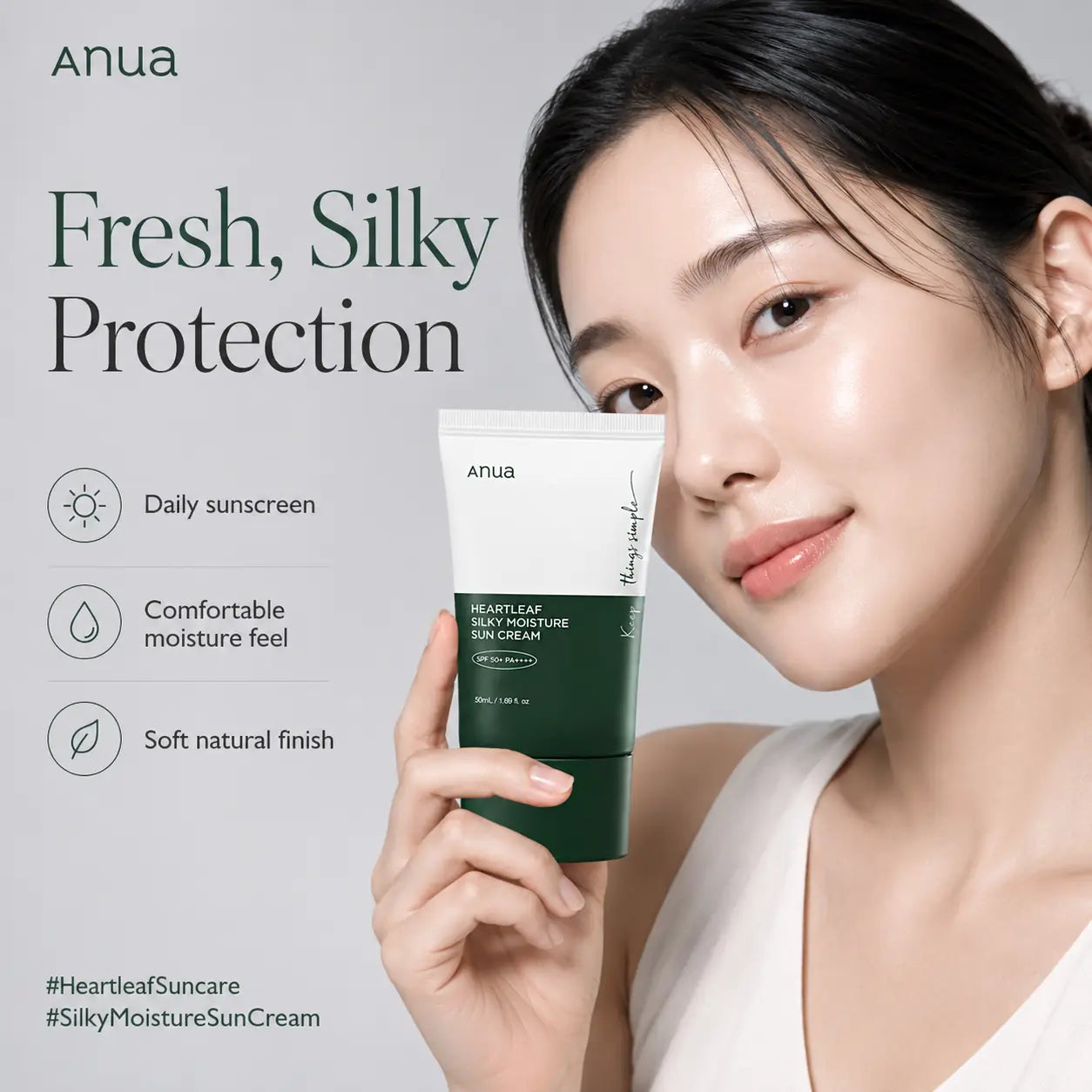 ANUA Heartleaf Silky Moisture Sunscreen 50ml
