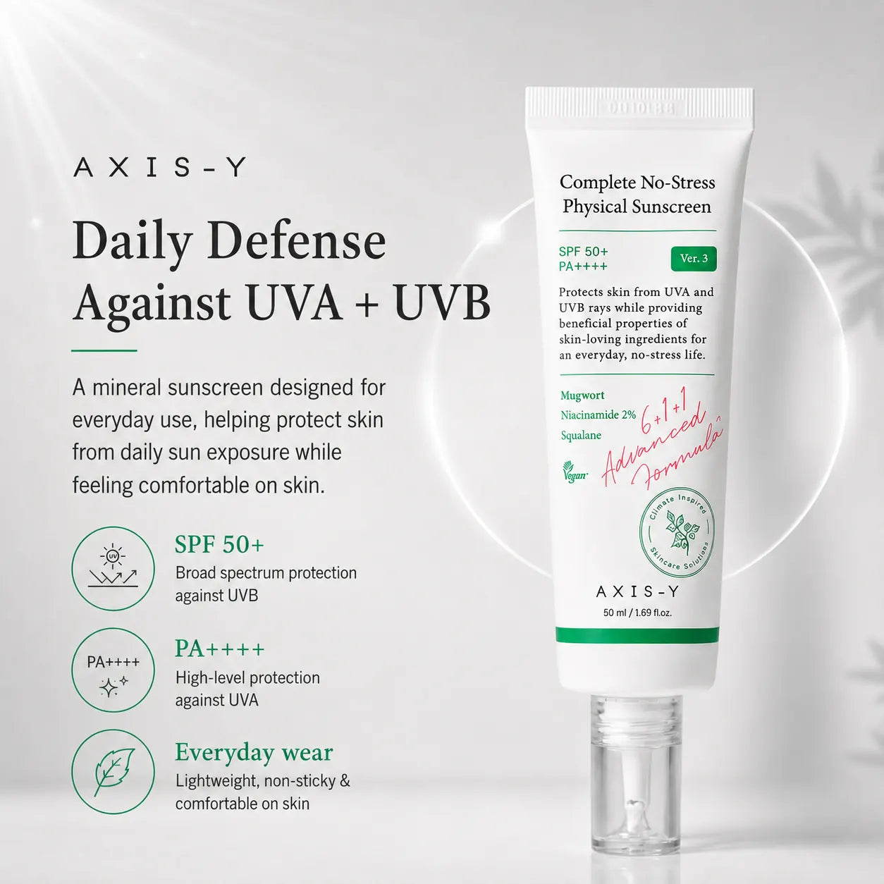 AXIS-Y Complete No Stress Physical Sunscreen 50ml