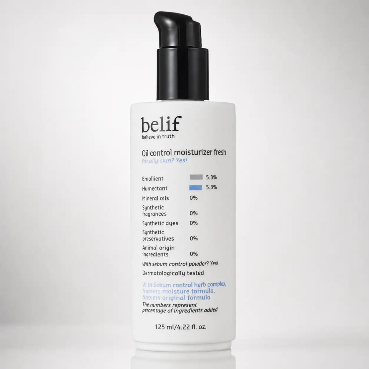 belif Oil Control Moisturizer Fresh 125ml bottle front view