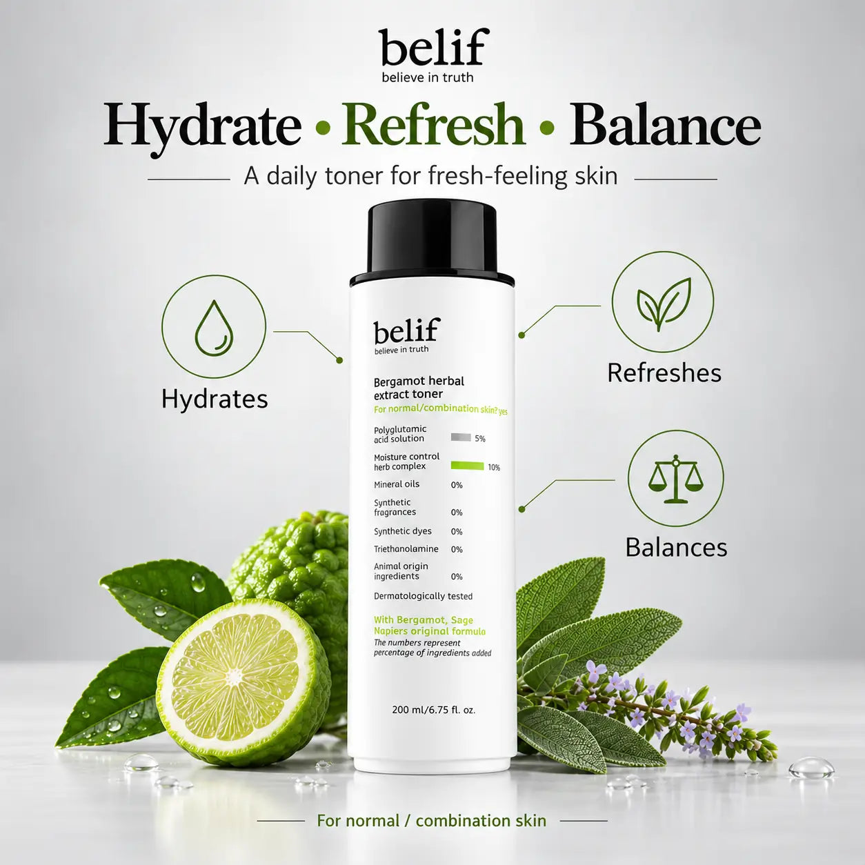 belif Bergamot Herbal Extract Toner 200ml