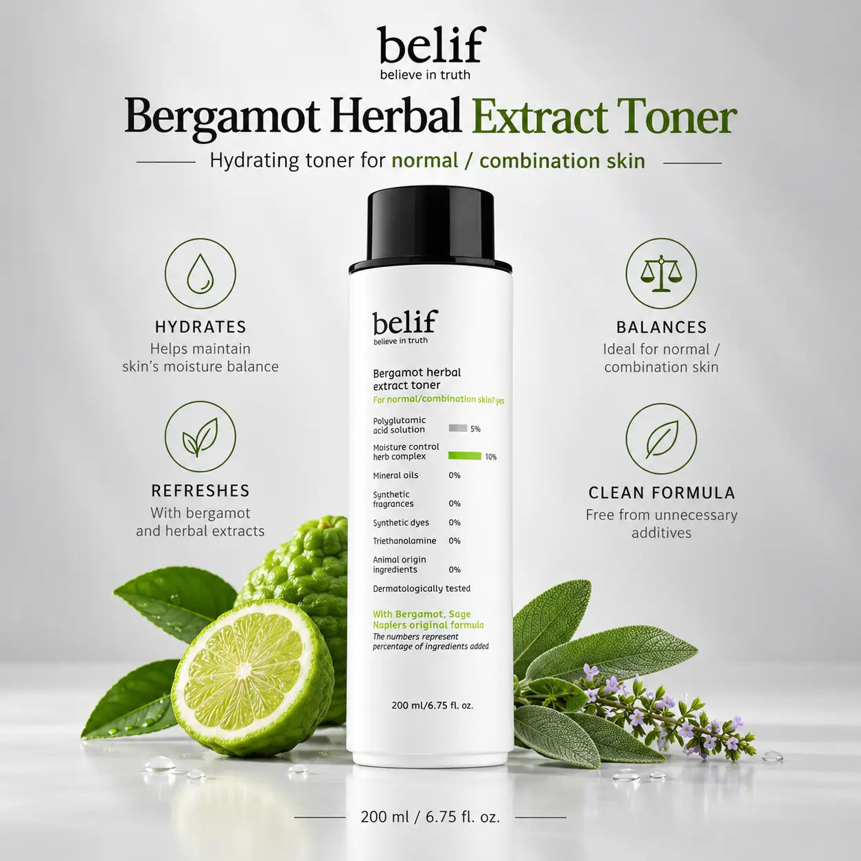belif Bergamot Herbal Extract Toner 200ml