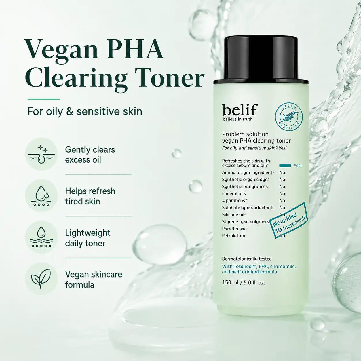 belif Problem Solution Vegan PHA Clearing Toner 150ml