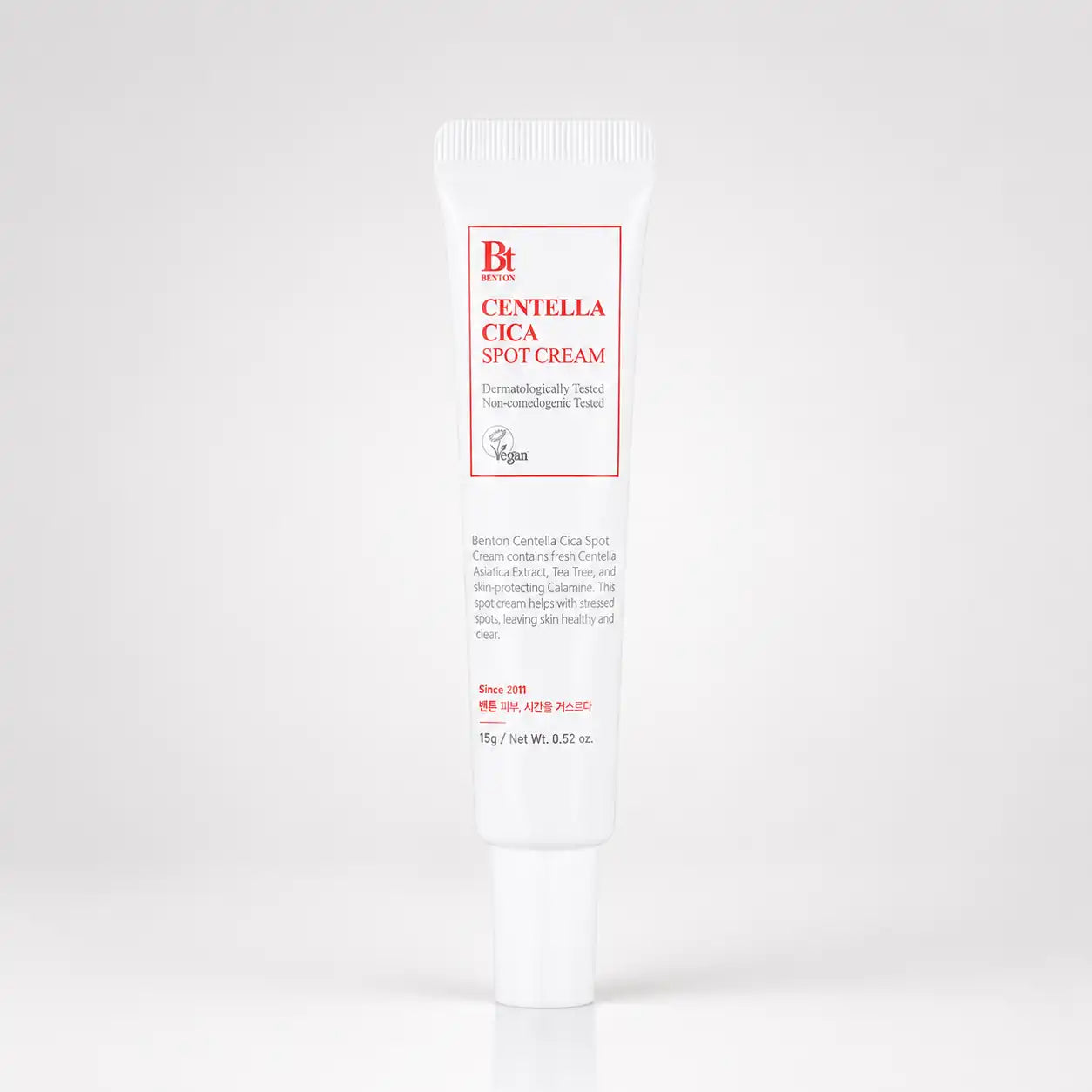 Benton Goodbye Redness Centella Spot Cream 15g tube front label