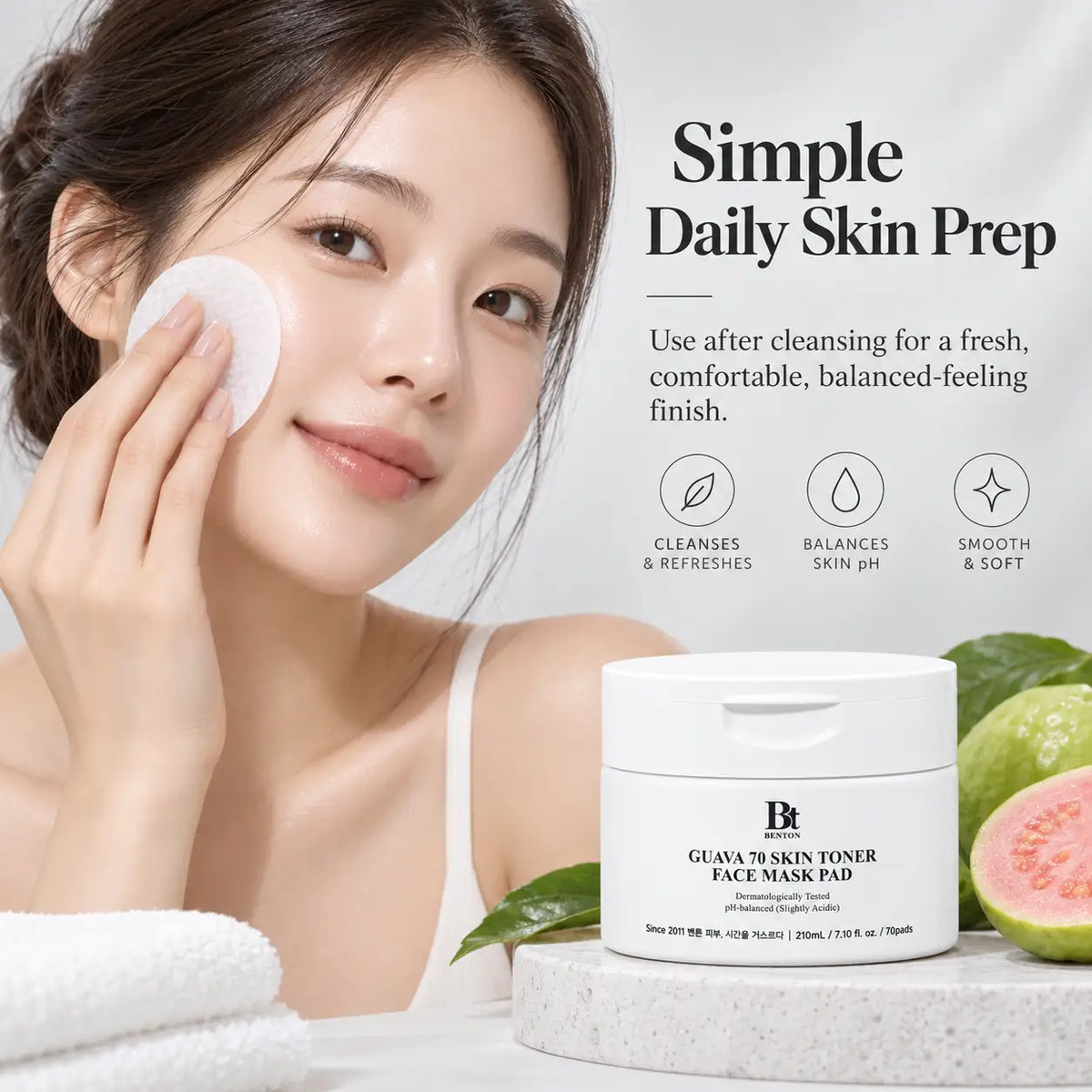 Benton Guava 70 Skin Toner Face Mask Pad 210ml 70pcs