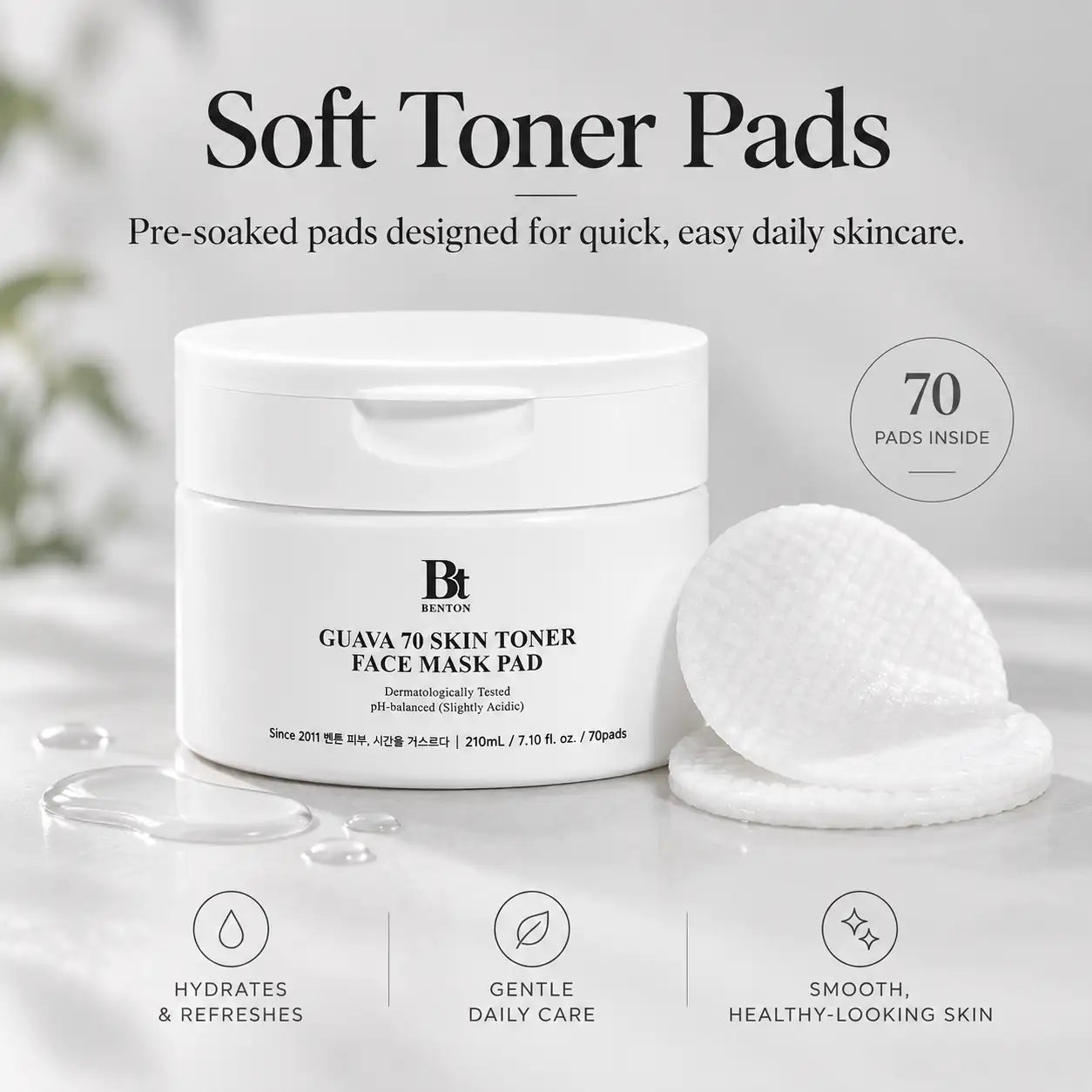 Benton Guava 70 Skin Toner Face Mask Pad 210ml 70pcs