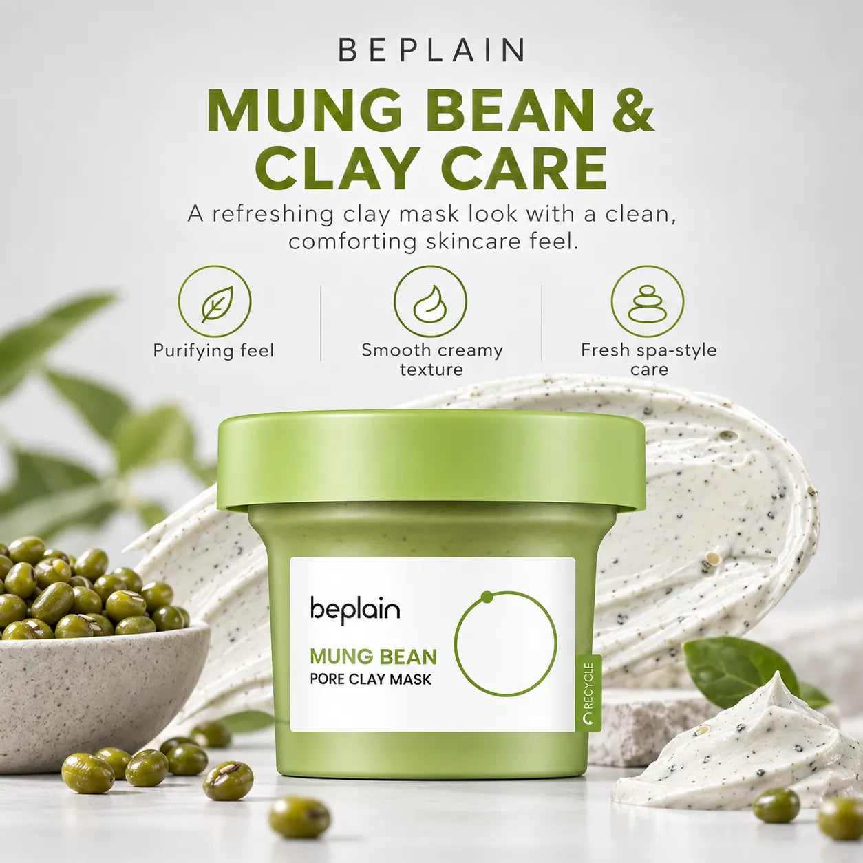 beplain Mung Bean Pore Clay Mask 120ml