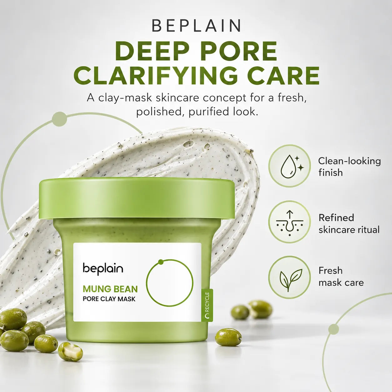 beplain Mung Bean Pore Clay Mask 120ml