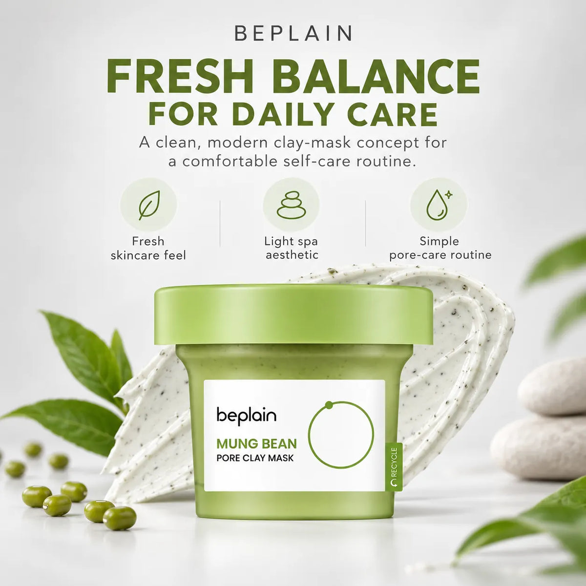 beplain Mung Bean Pore Clay Mask 120ml