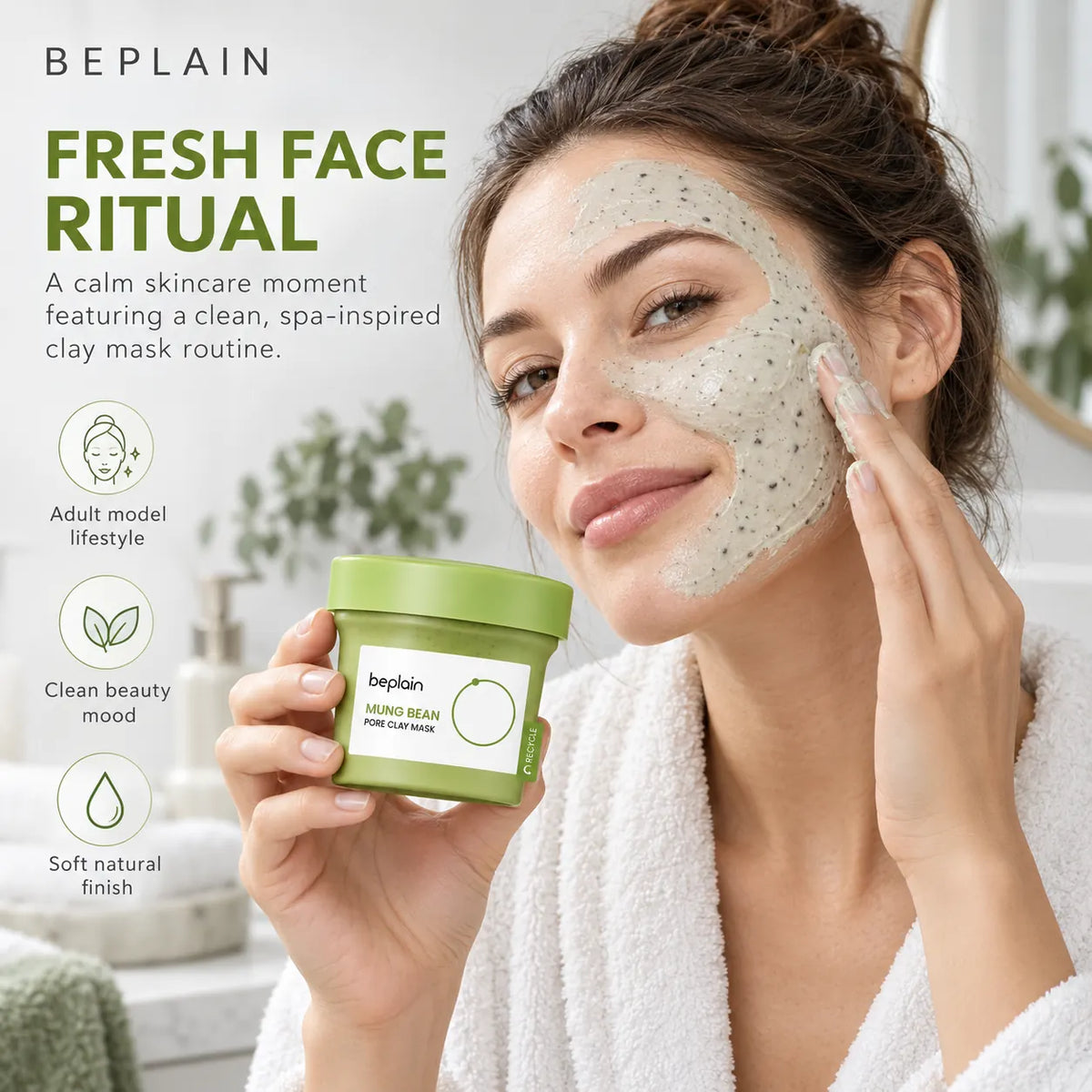 beplain Mung Bean Pore Clay Mask 120ml