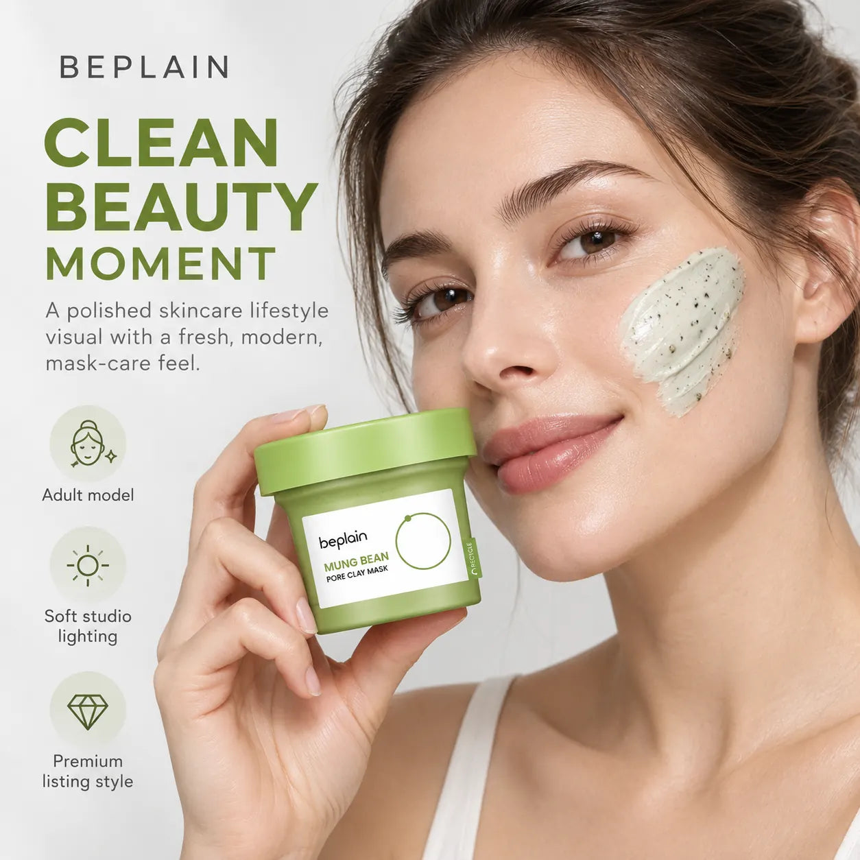 beplain Mung Bean Pore Clay Mask 120ml