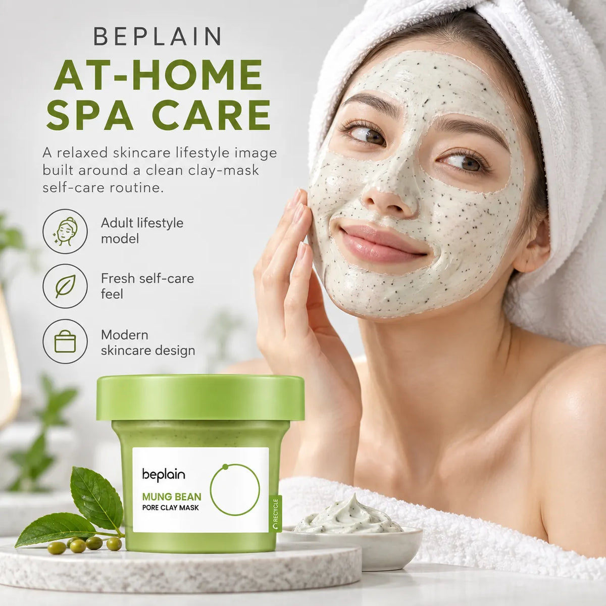 beplain Mung Bean Pore Clay Mask 120ml