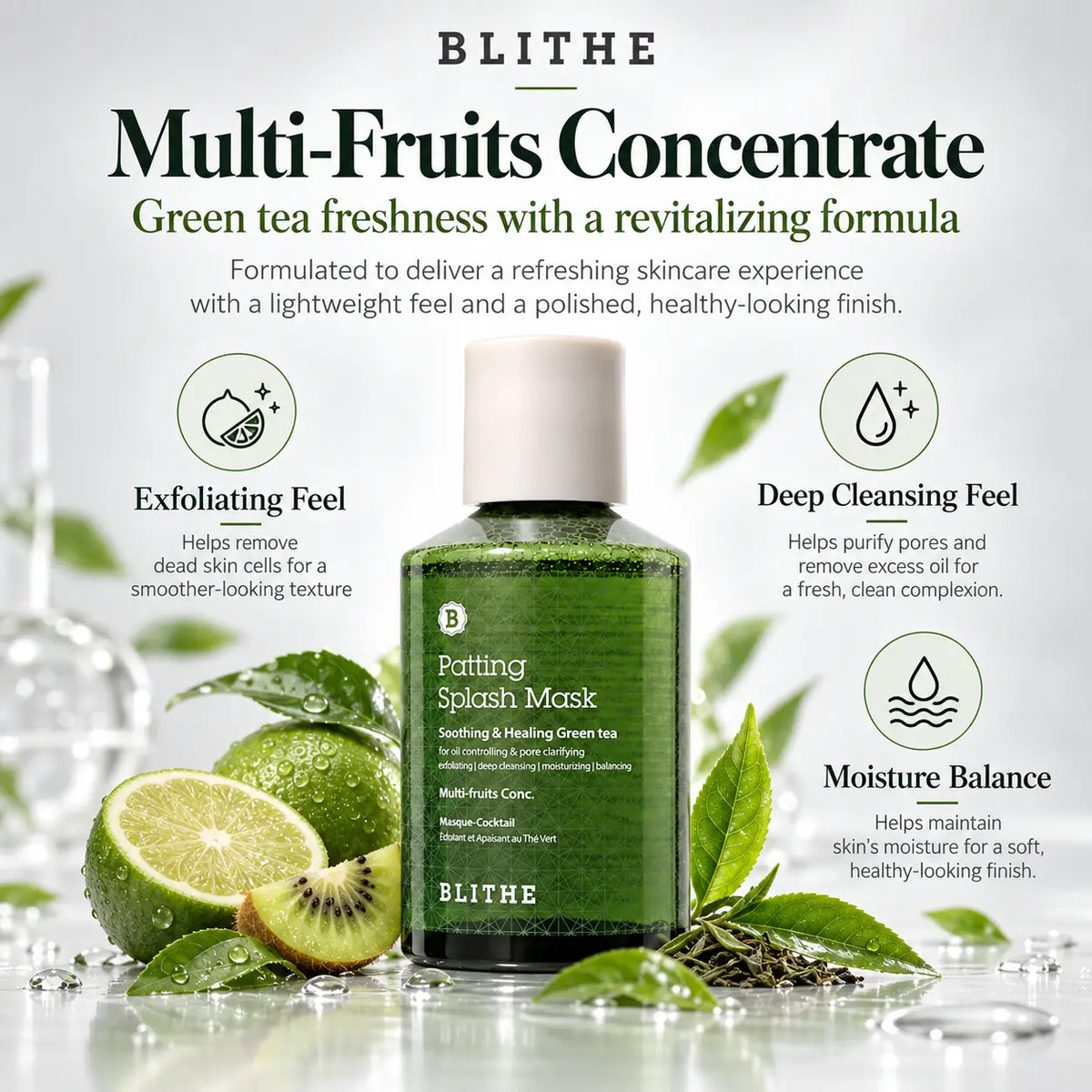 BLITHE Patting Splash Mask Soothing & soothing Green Tea 150ml