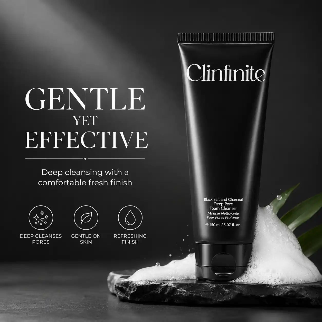 Clinfinite Black Salt Charcoal Deep Pore Cleanser