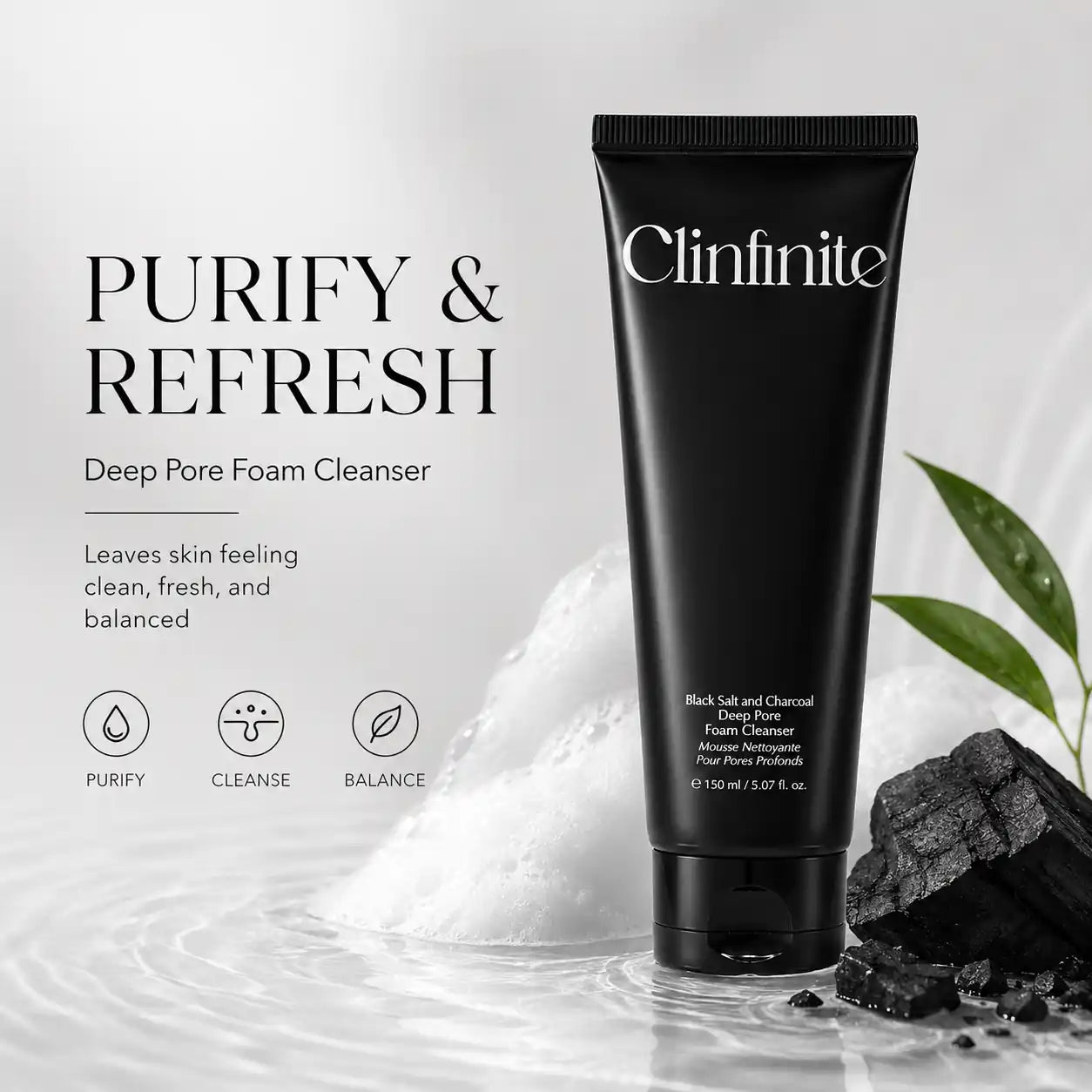 Clinfinite Black Salt Charcoal Deep Pore Cleanser