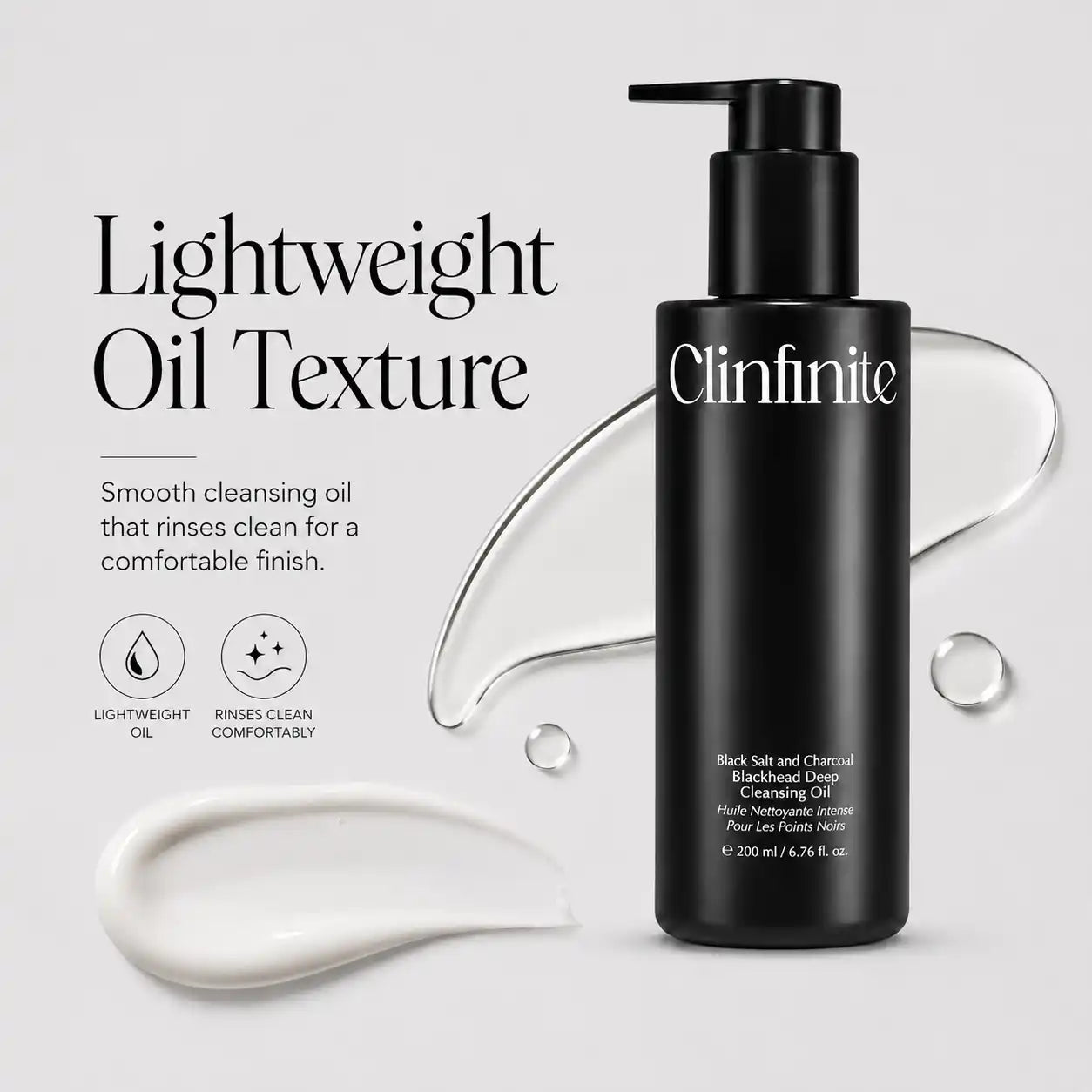Clinfinite Black Salt Charcoal Deep Cleansing Oil