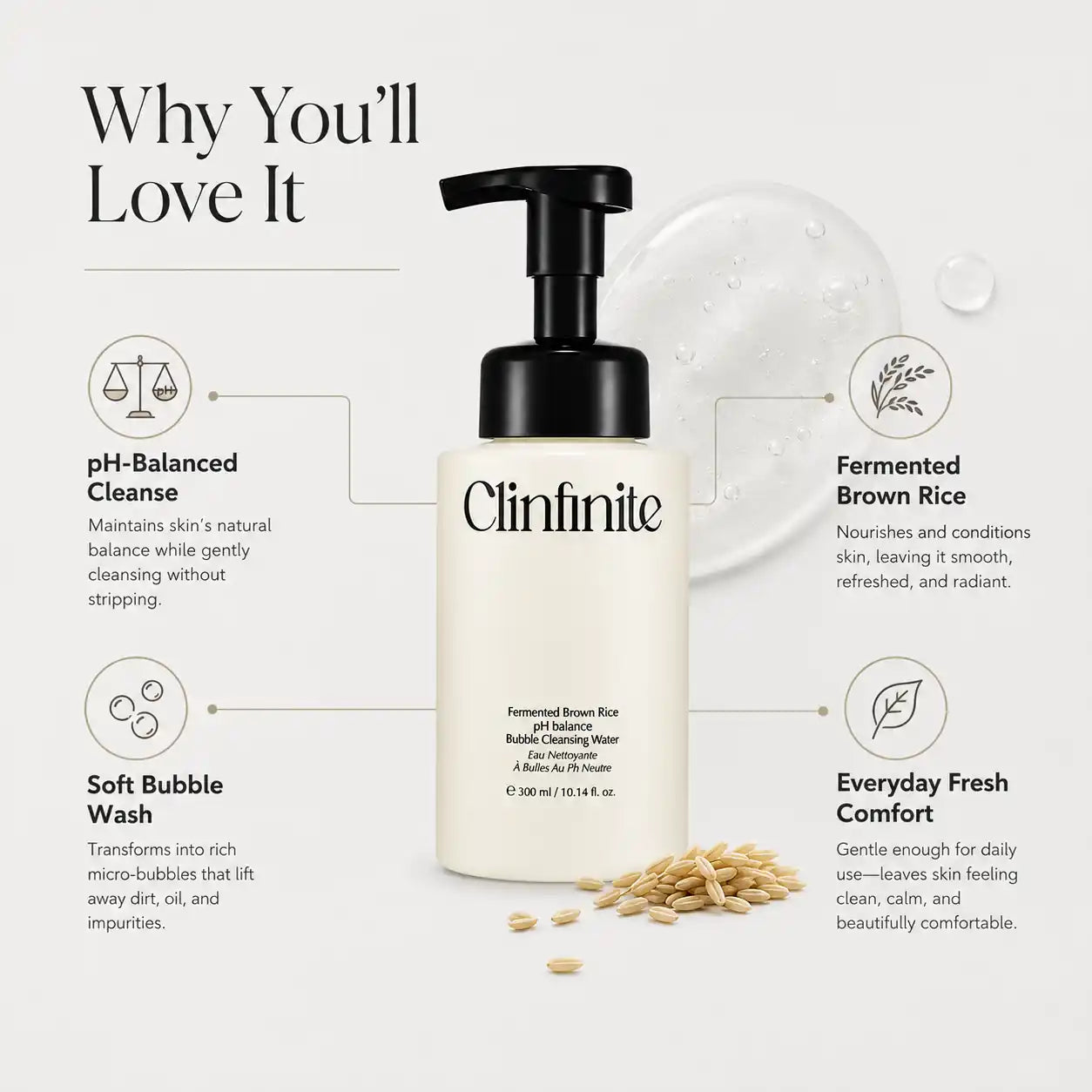 Clinfinite Fermented Rice Bubble Cleansing Water